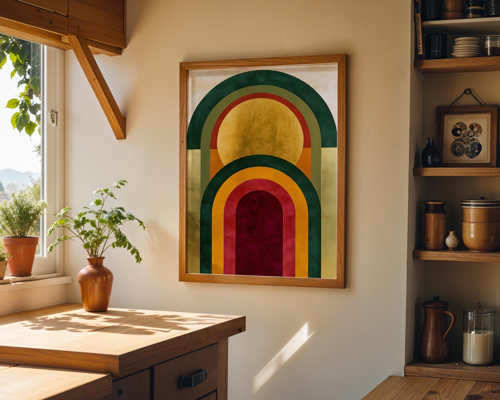 Abstract Mid Century Modern Neo Deco Geometric Arch Wall Art by The Wall Art Studio