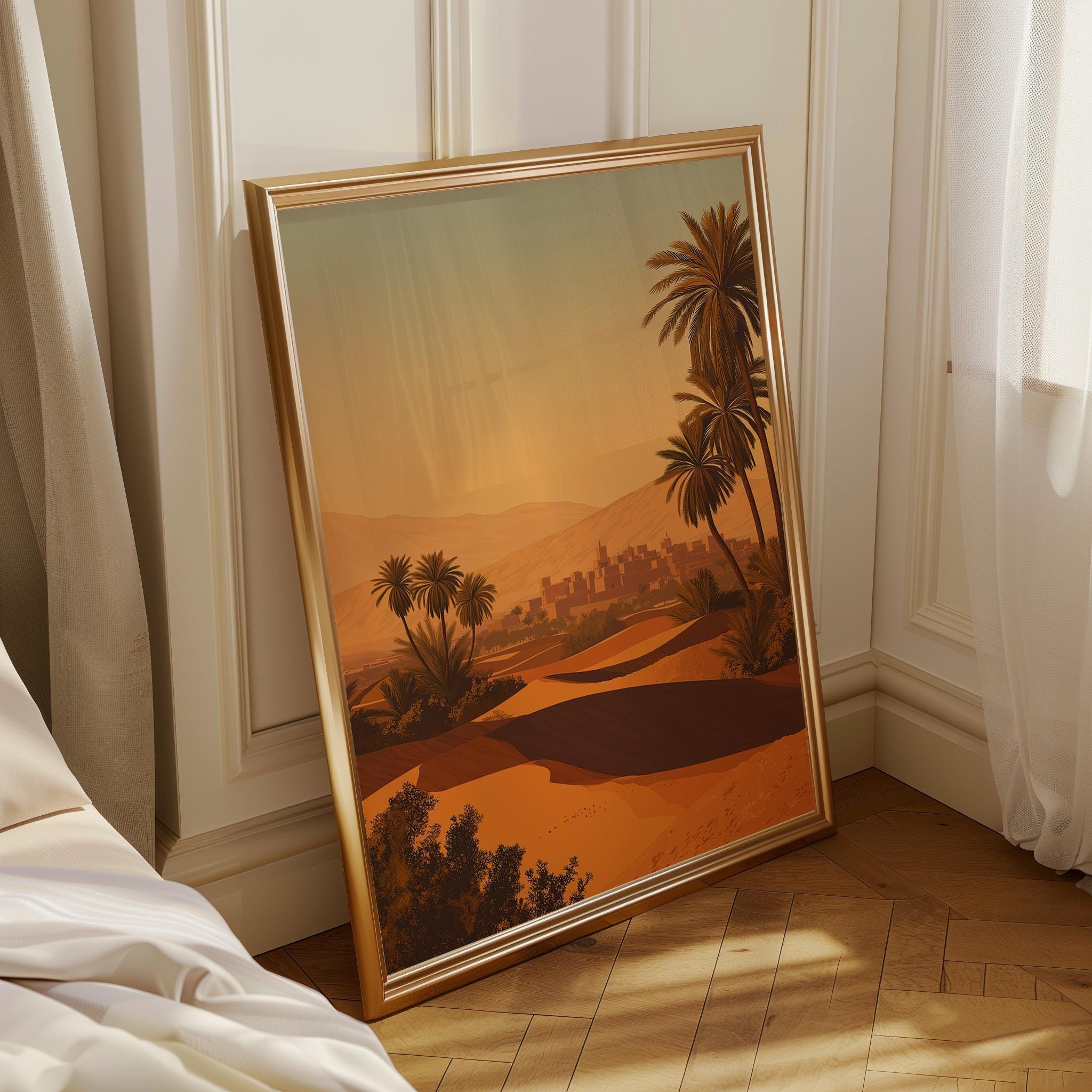 Moroccan Desert Landscape Sahara Sunset Wall Art by The Wall Art Studio