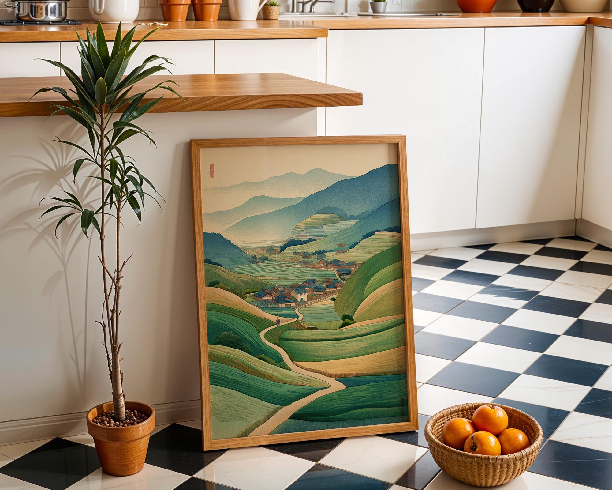 Minimalist Japanese Tree Landscape Wall Art by The Wall Art Studio
