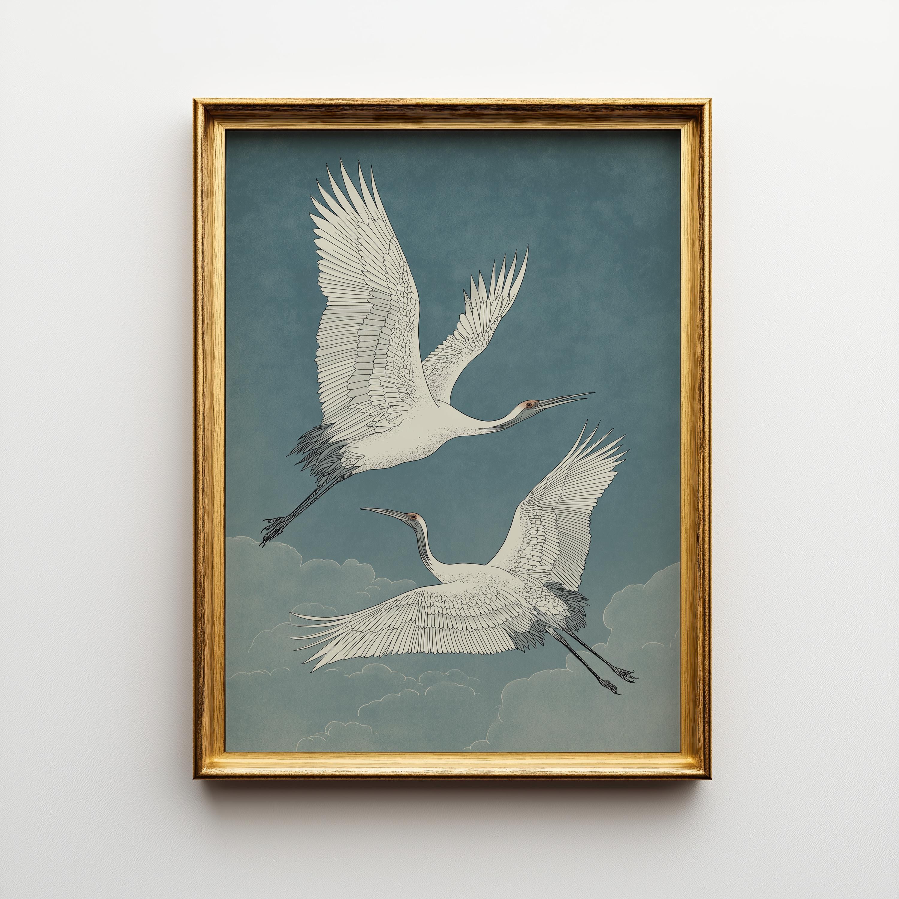 Swallow Bird Japanese Style Japandi Wall Art by The Wall Art Studio