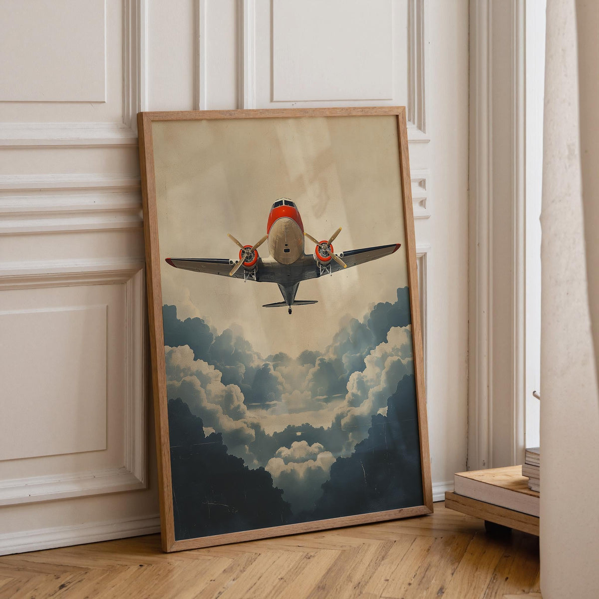 Vintage Airplane Retro Propeller Plane Classic Aviation Wall Art