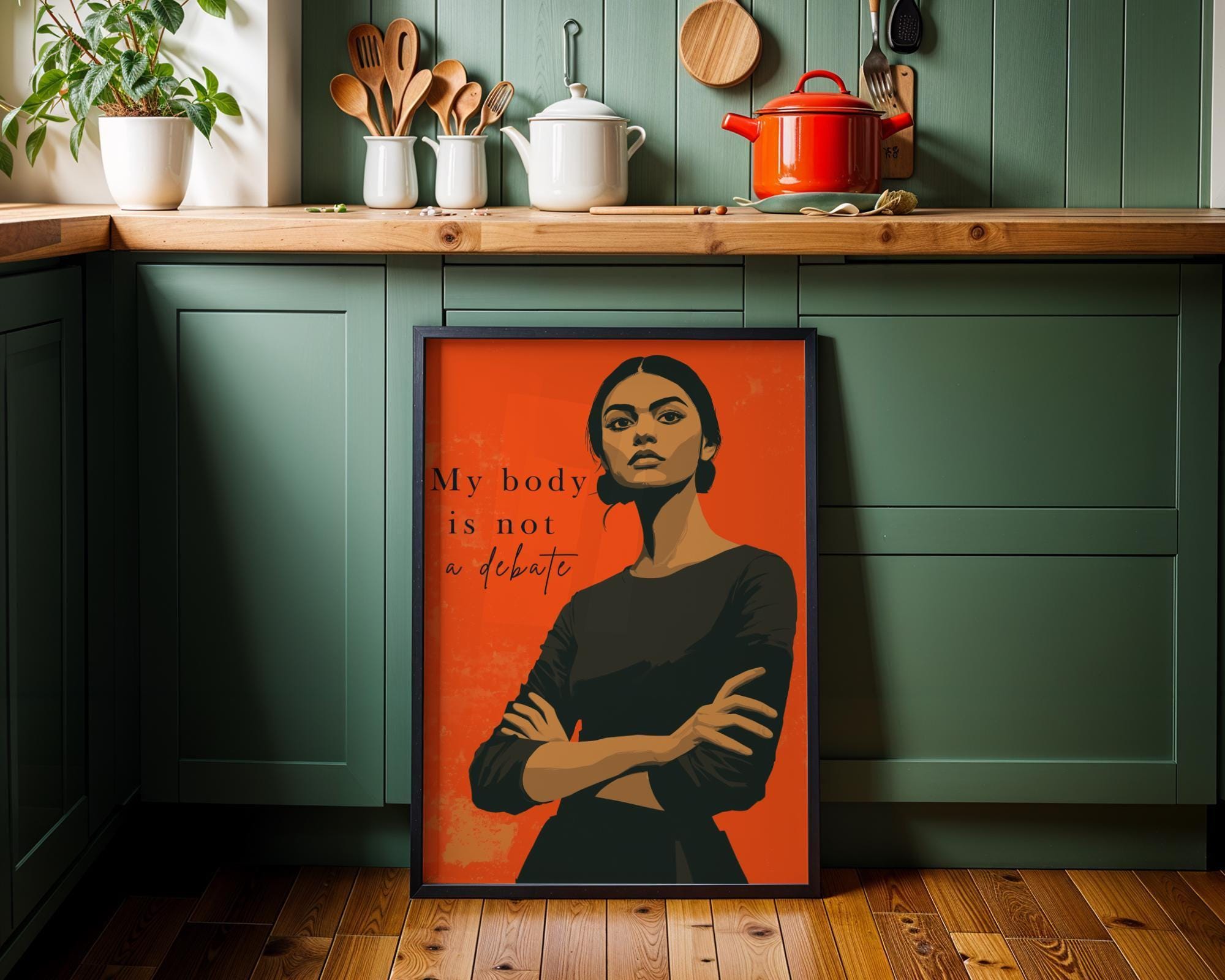 Feminist "My Body Is Not a Debate" Women’s Rights Quote Wall Art by The Wall Art Studio