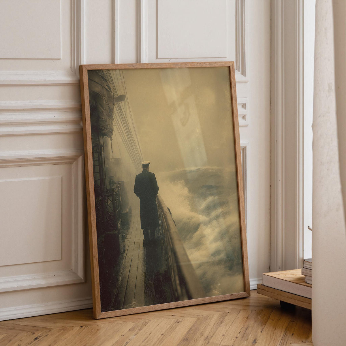 Vintage Naval Ship Photography Print, Moody Ocean Maritime Wall Art by The Wall Art Studio
