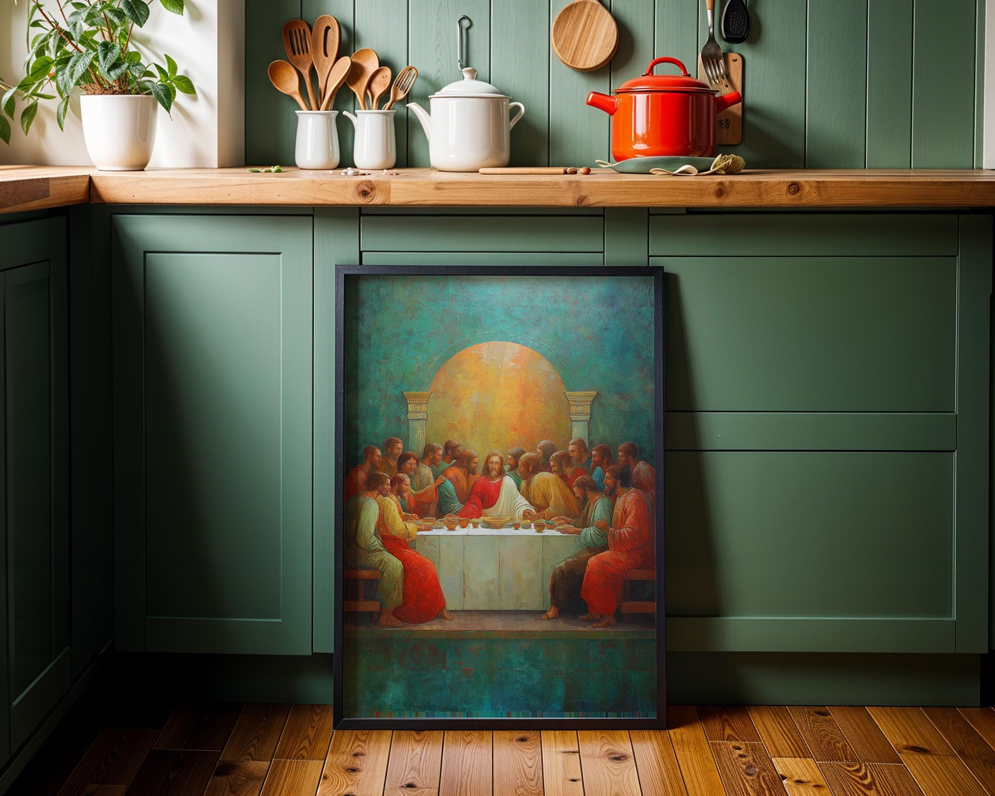 Last Supper Christian Jesus Disciples Religious Wall Art by The Wall Art Studio