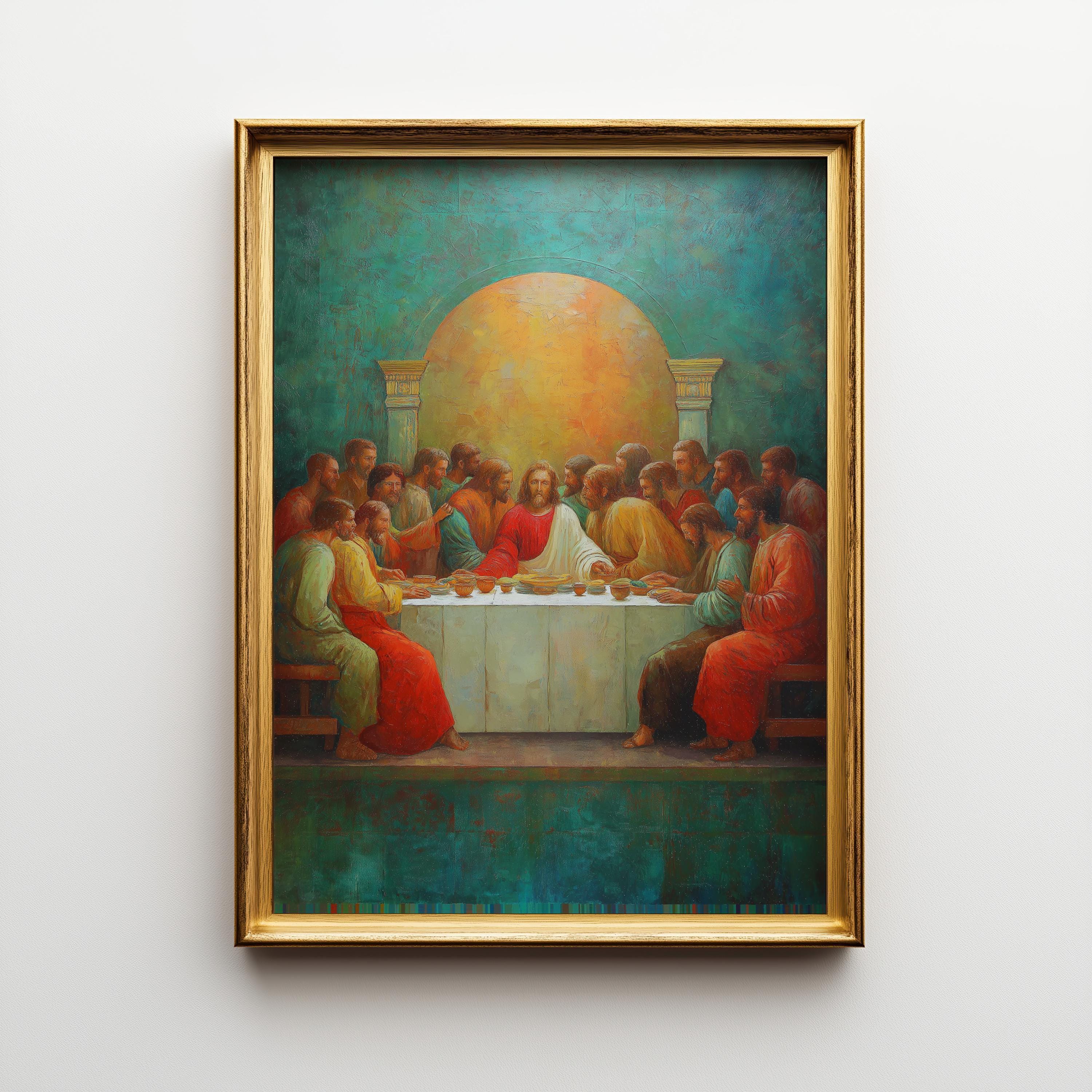 Last Supper Christian Jesus Disciples Religious Wall Art by The Wall Art Studio