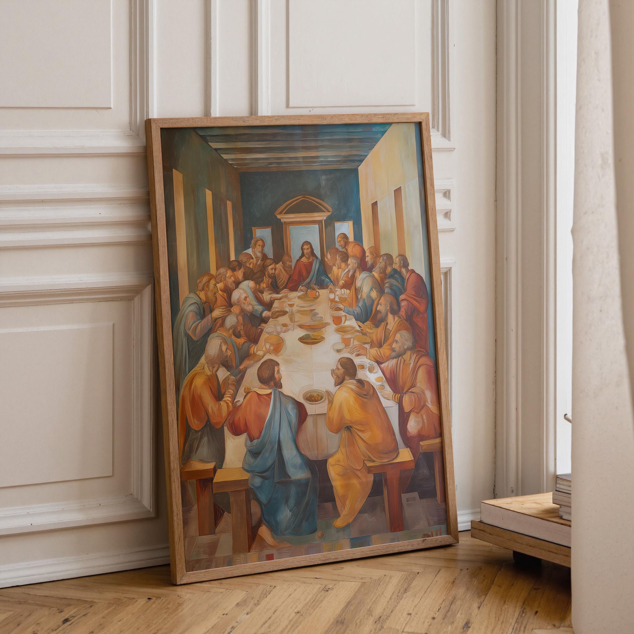 Last Supper Christian Jesus and Disciples Biblical Wall Art by The Wall Art Studio