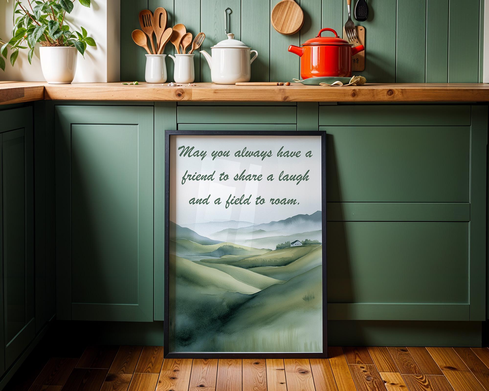 Irish Blessing Friendship Quote Irish Landscape Wall Art by The Wall Art Studio