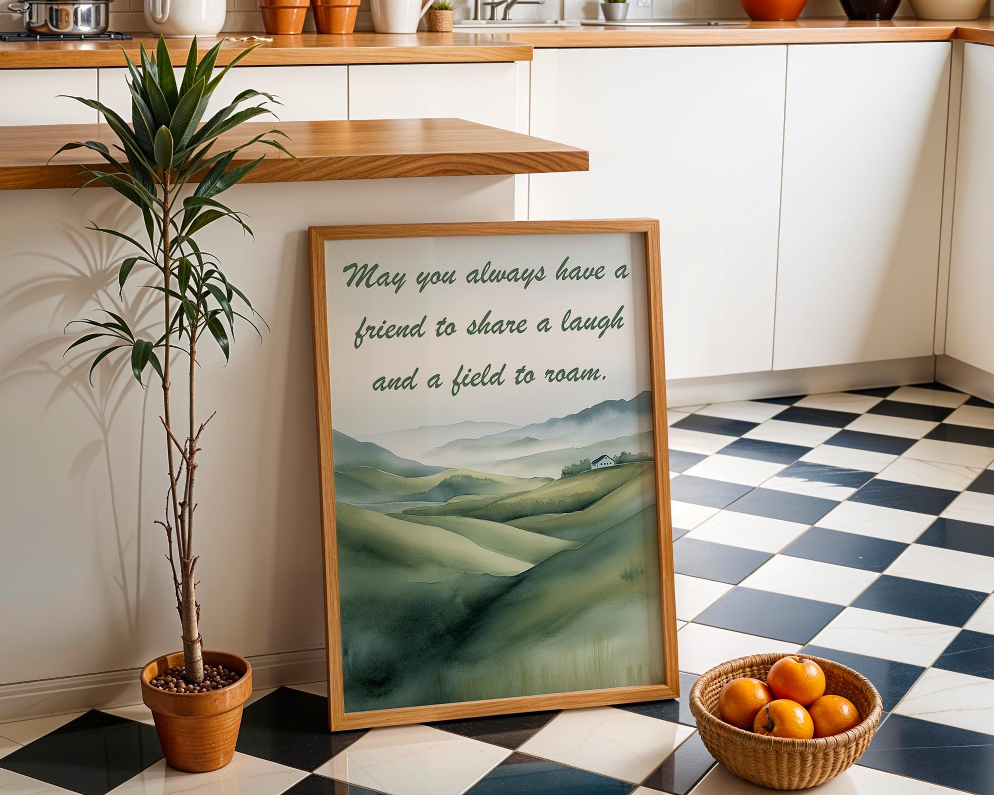 Irish Blessing Friendship Quote Irish Landscape Wall Art by The Wall Art Studio