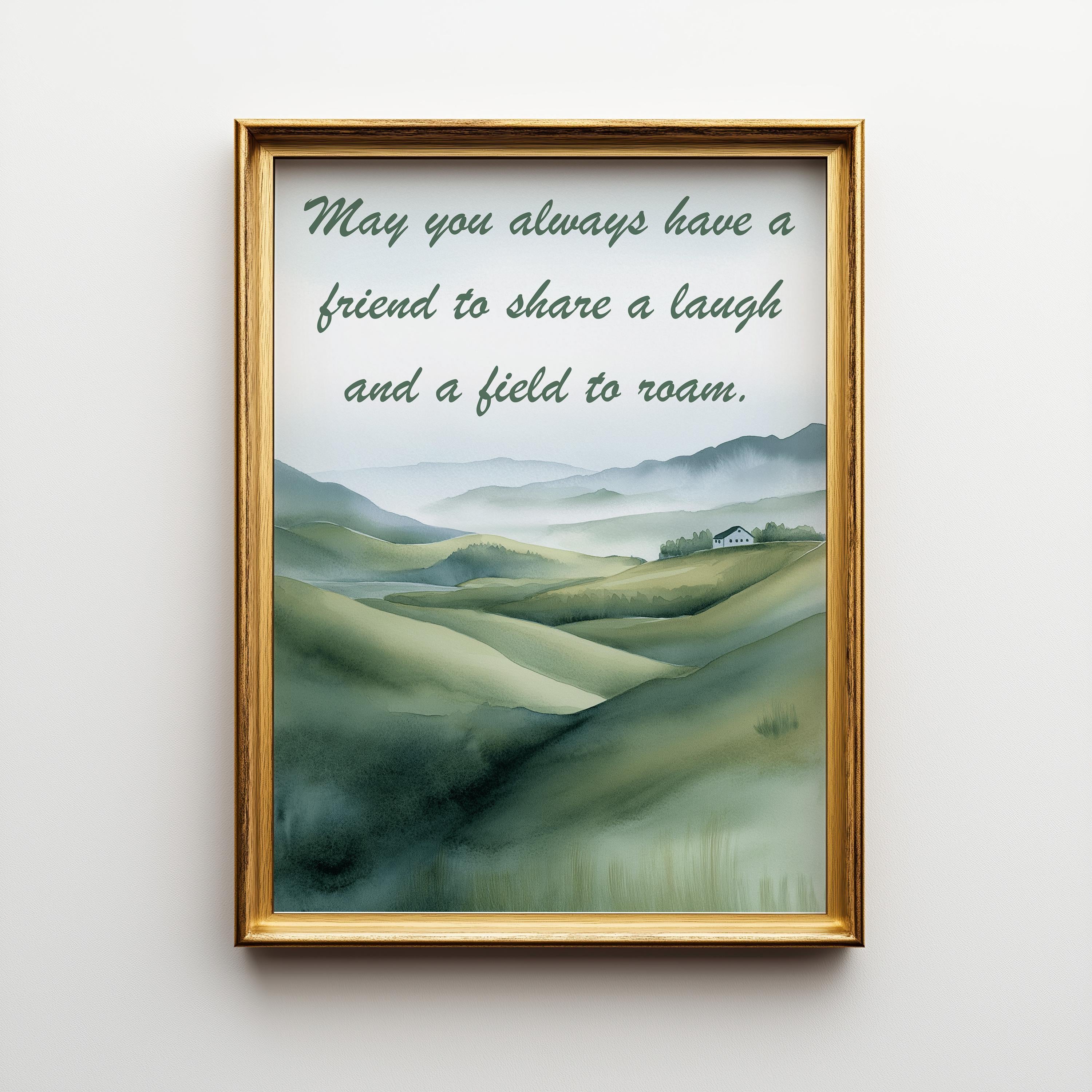 Irish Blessing Friendship Quote Irish Landscape Wall Art by The Wall Art Studio