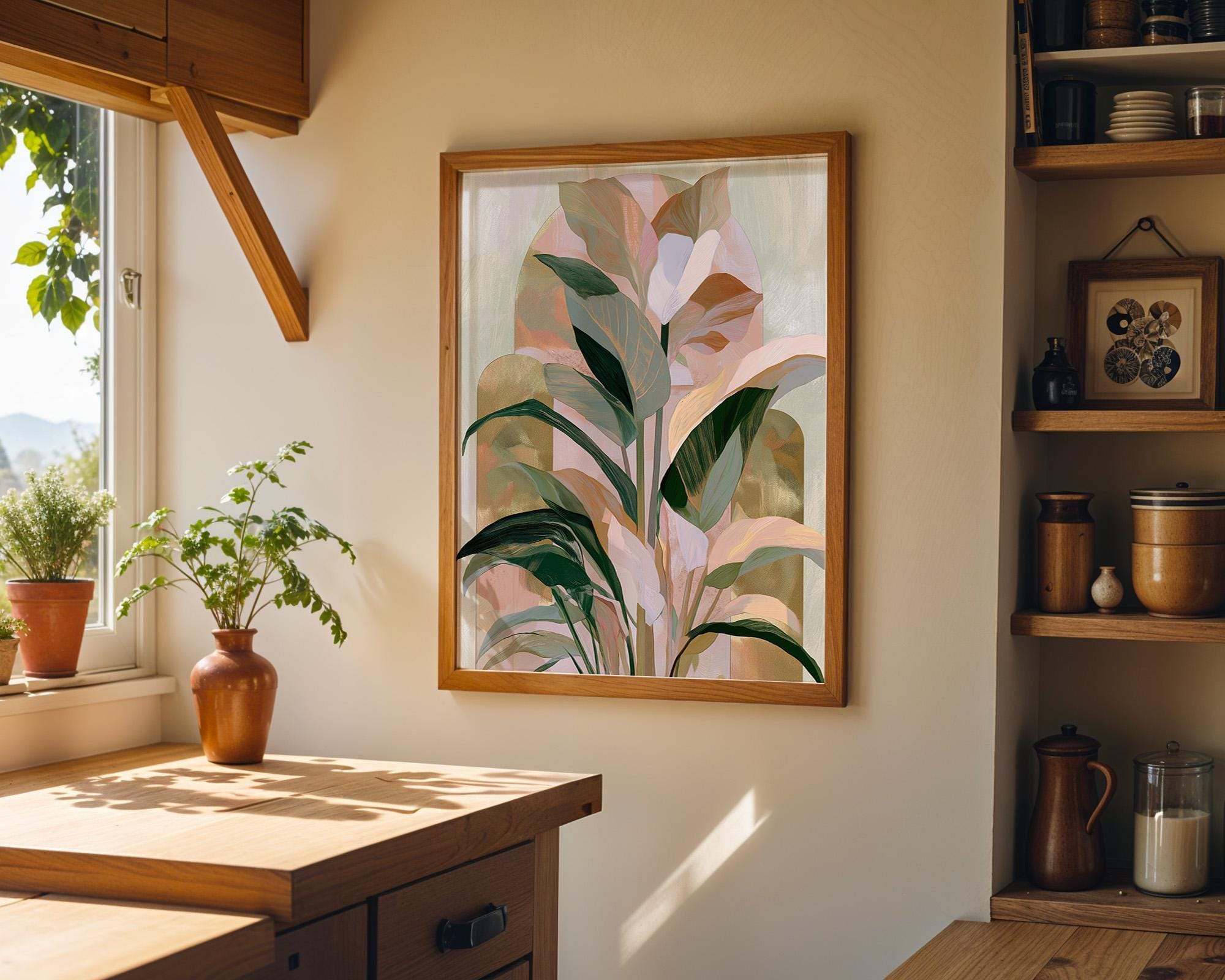 Art Deco Ginkgo Leaf Wall Art by The Wall Art Studio