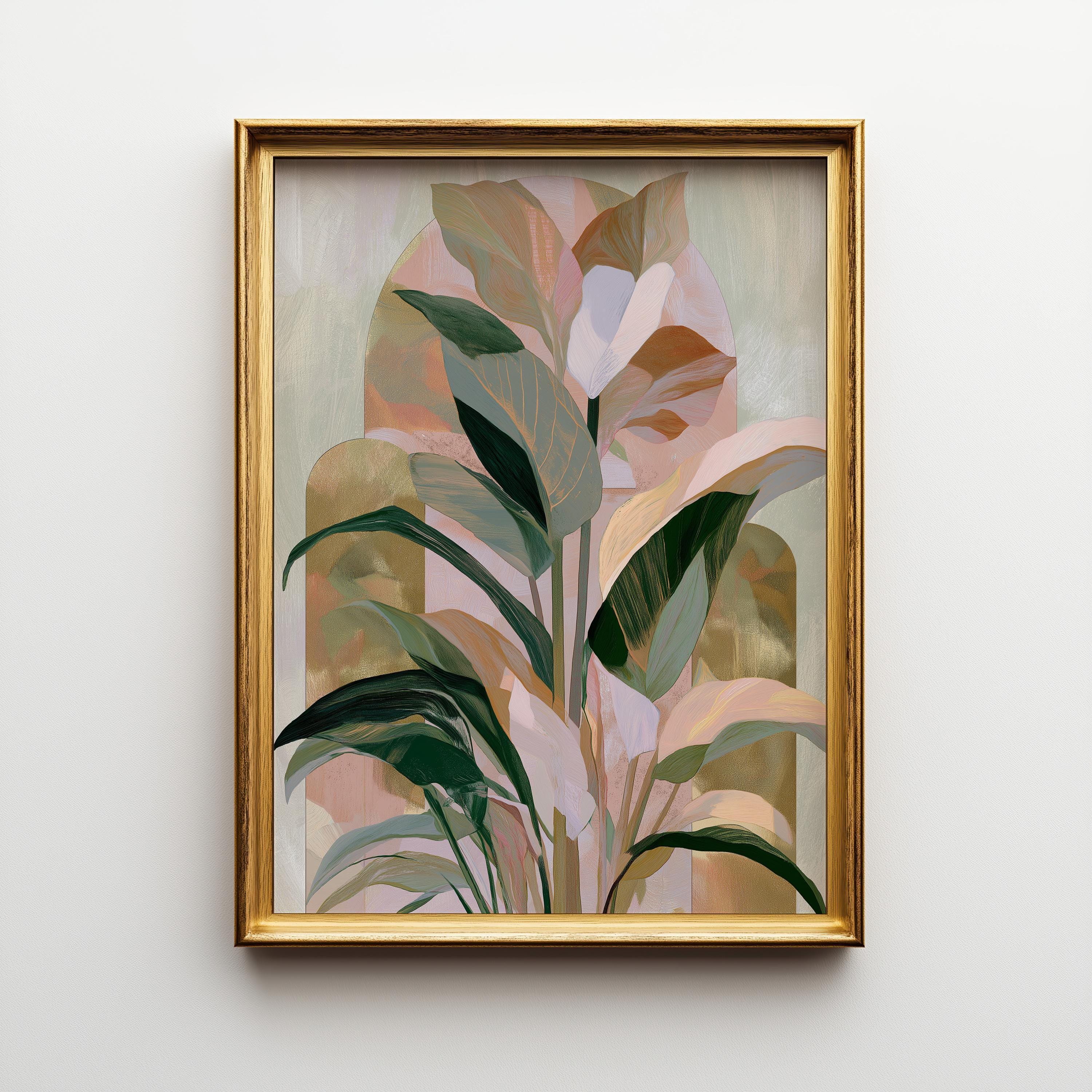 Art Deco Ginkgo Leaf Wall Art by The Wall Art Studio