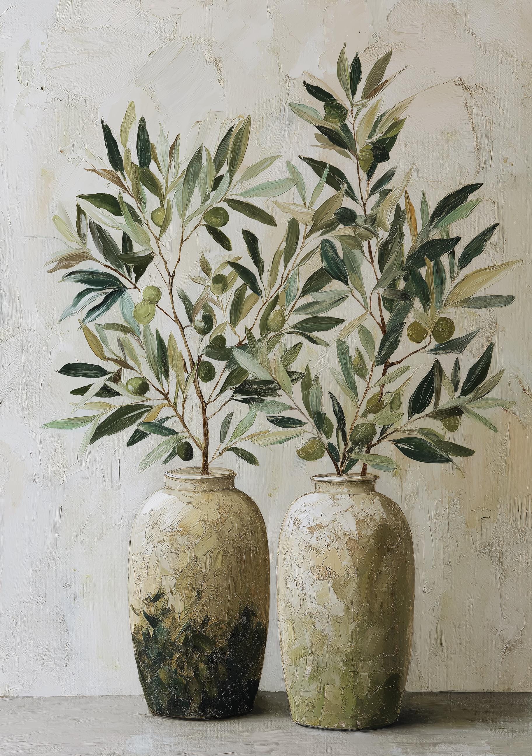 Olive Tree Vase Mediterranean Botanical Wall Art by The Wall Art Studio - physical