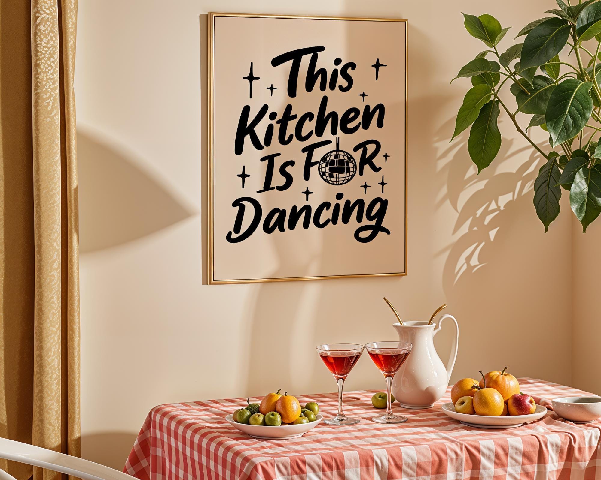 Black "This Kitchen is for Dancing"Kitchen Quote Wall Art by The Wall Art Studio - physical