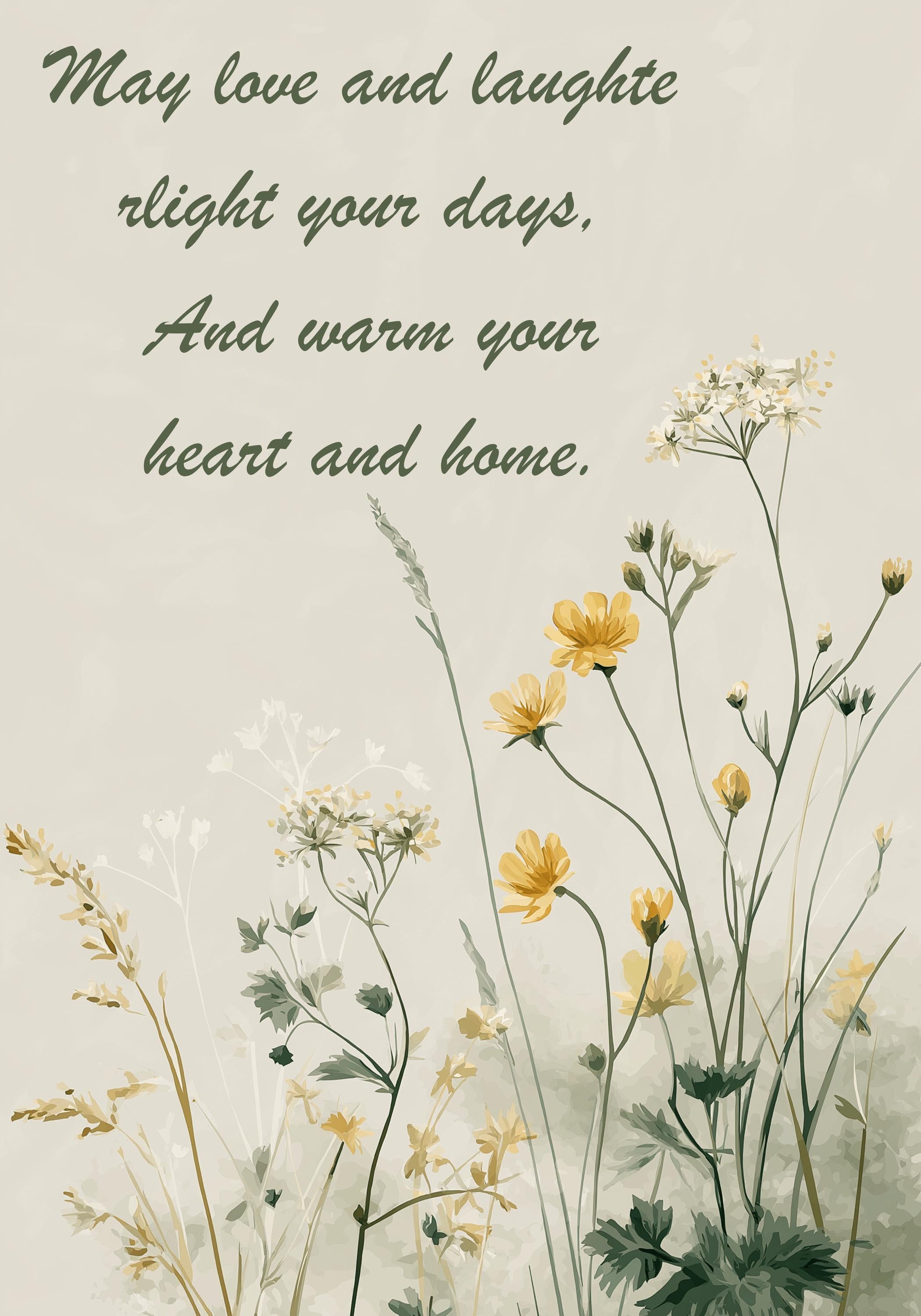 Irish Blessing Love Laughter Quote Wall Art by The Wall Art Studio