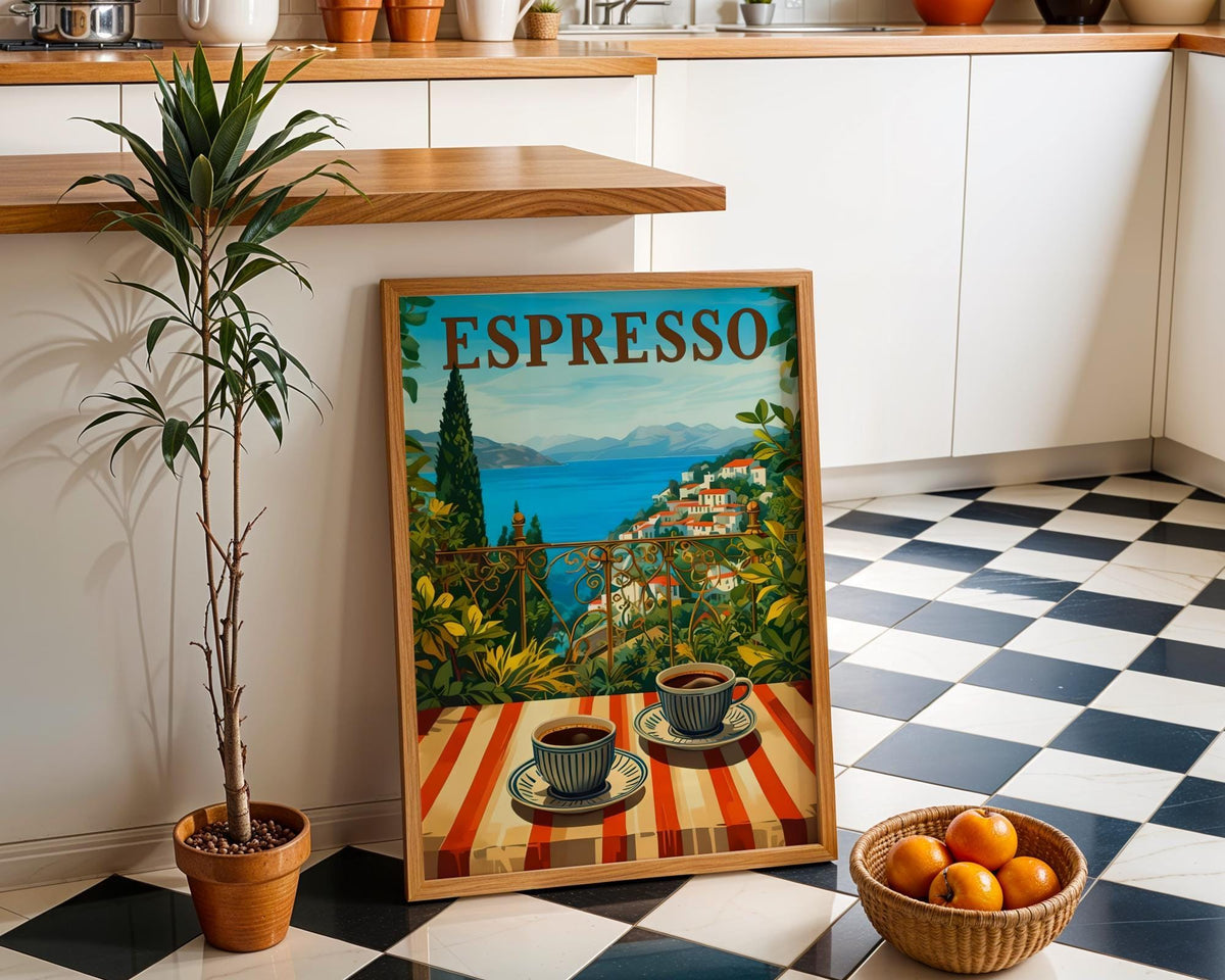 Espresso Vintage Travel Italian coffee Wall Art