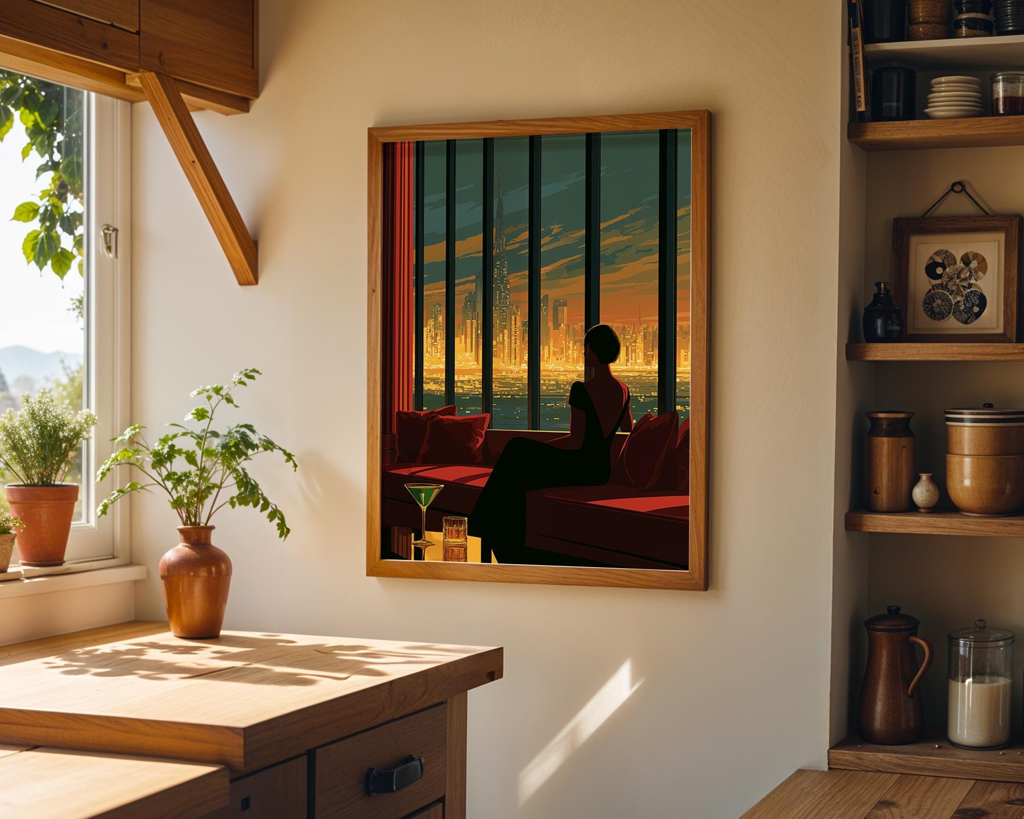 Art Deco Luxury Penthouse City Skyline Wall Art by The Wall Art Studio