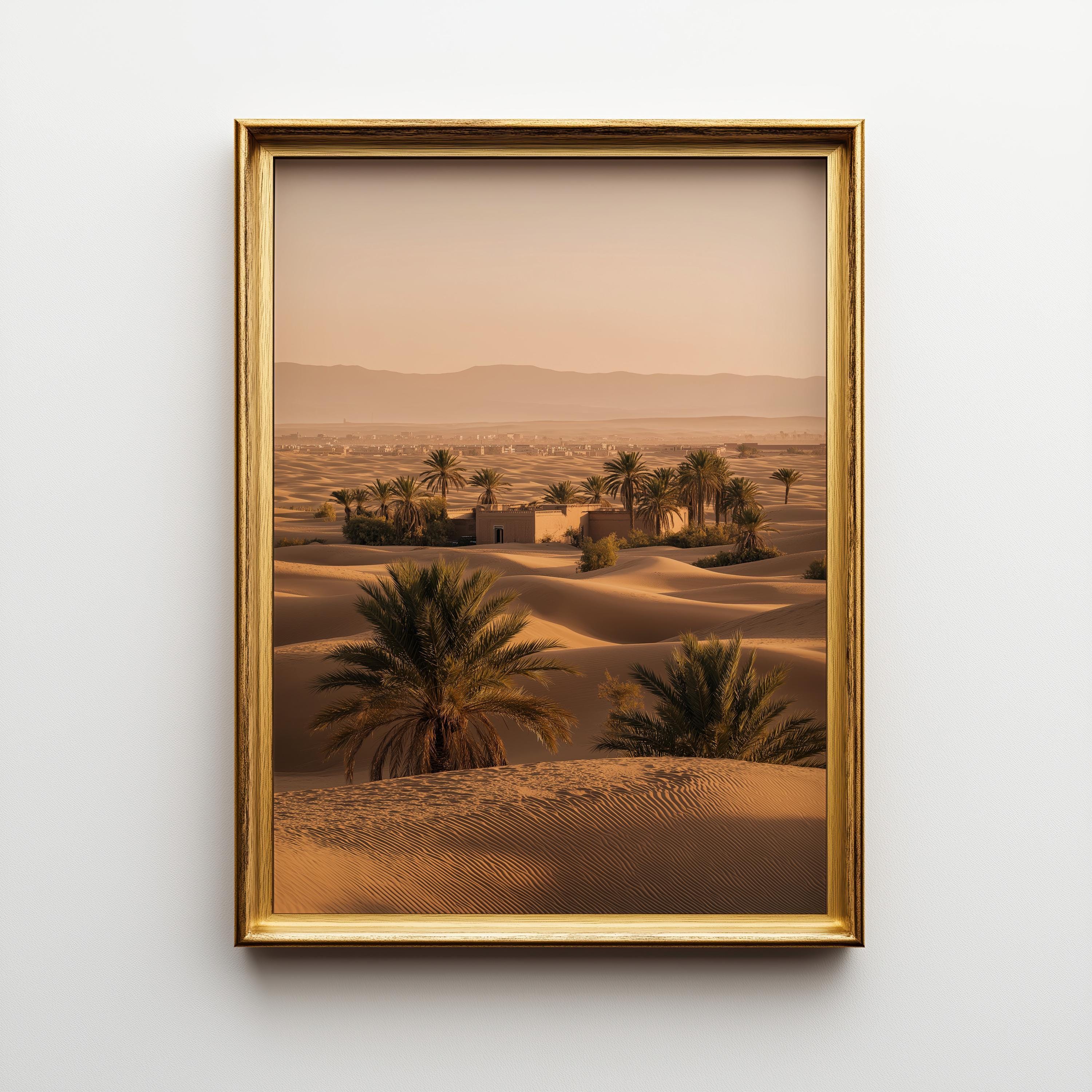 Warm Sunlit Moroccan Terracotta Archway Courtyard Wall Art by The Wall Art Studio