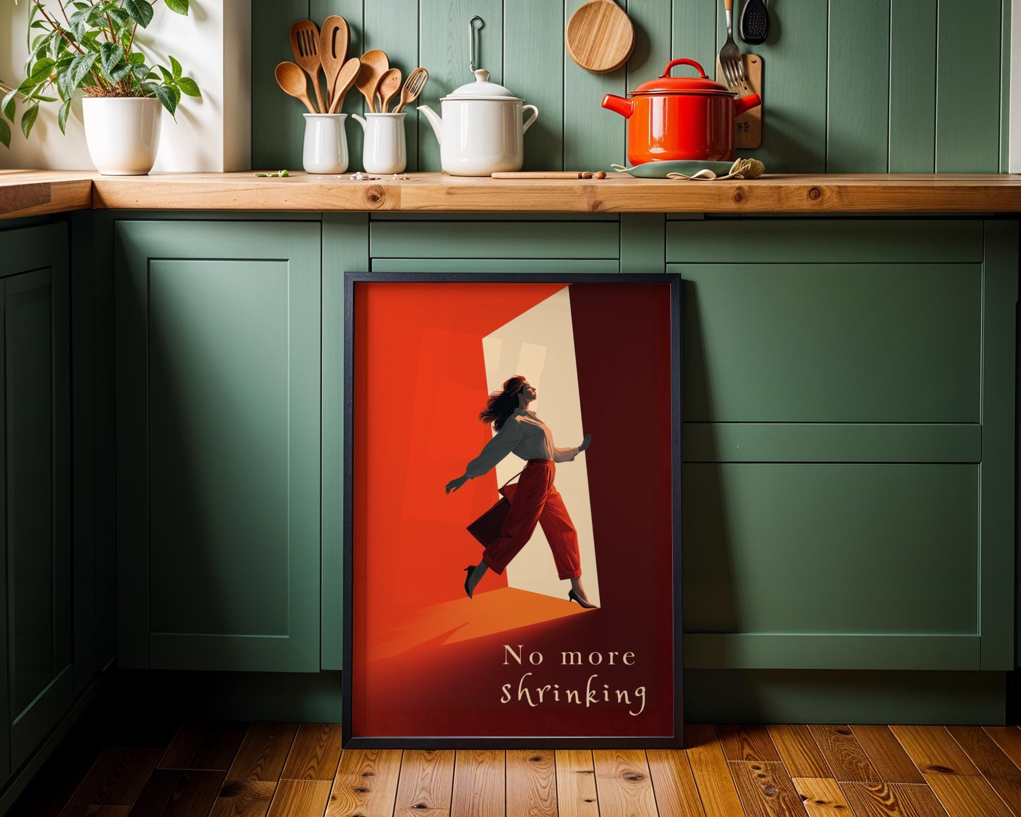 Feminist "No More Shrinking" Women’s Rights Quote Wall Art by The Wall Art Studio
