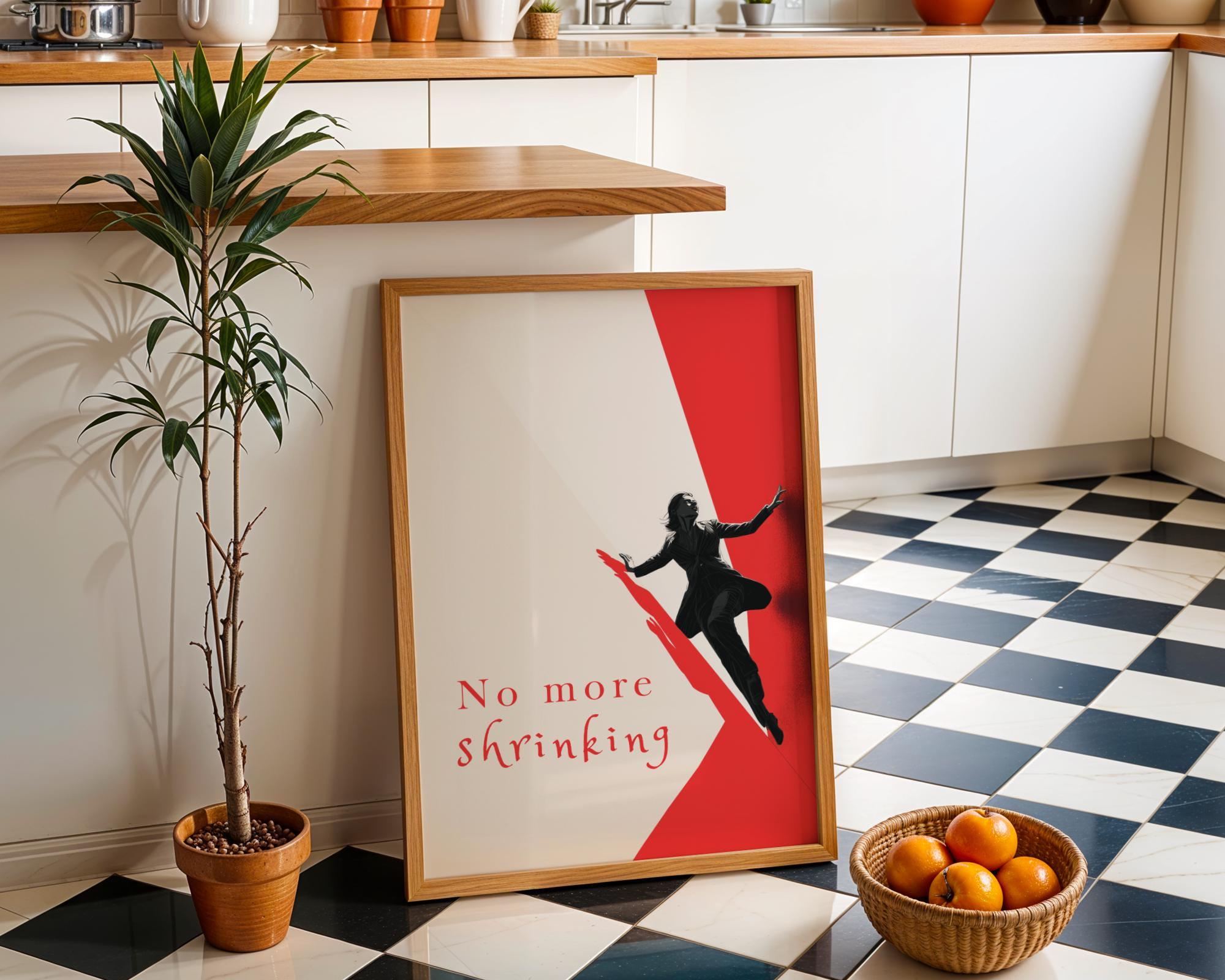 Feminist "No More Shrinking" Women’s Rights Quote Wall Art by The Wall Art Studio