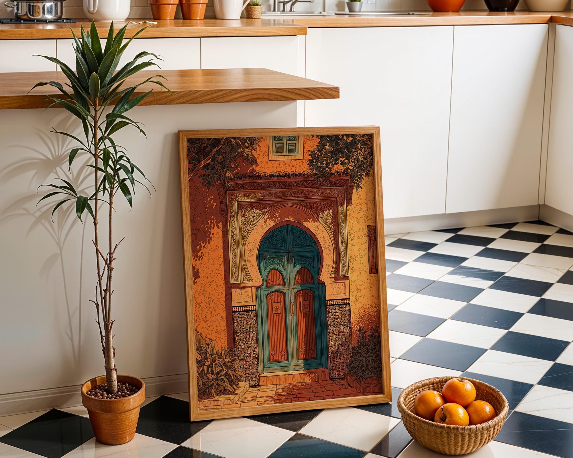 Moroccan Door Print Terracotta Arch Desert Boho Wall Art by The Wall Art Studio