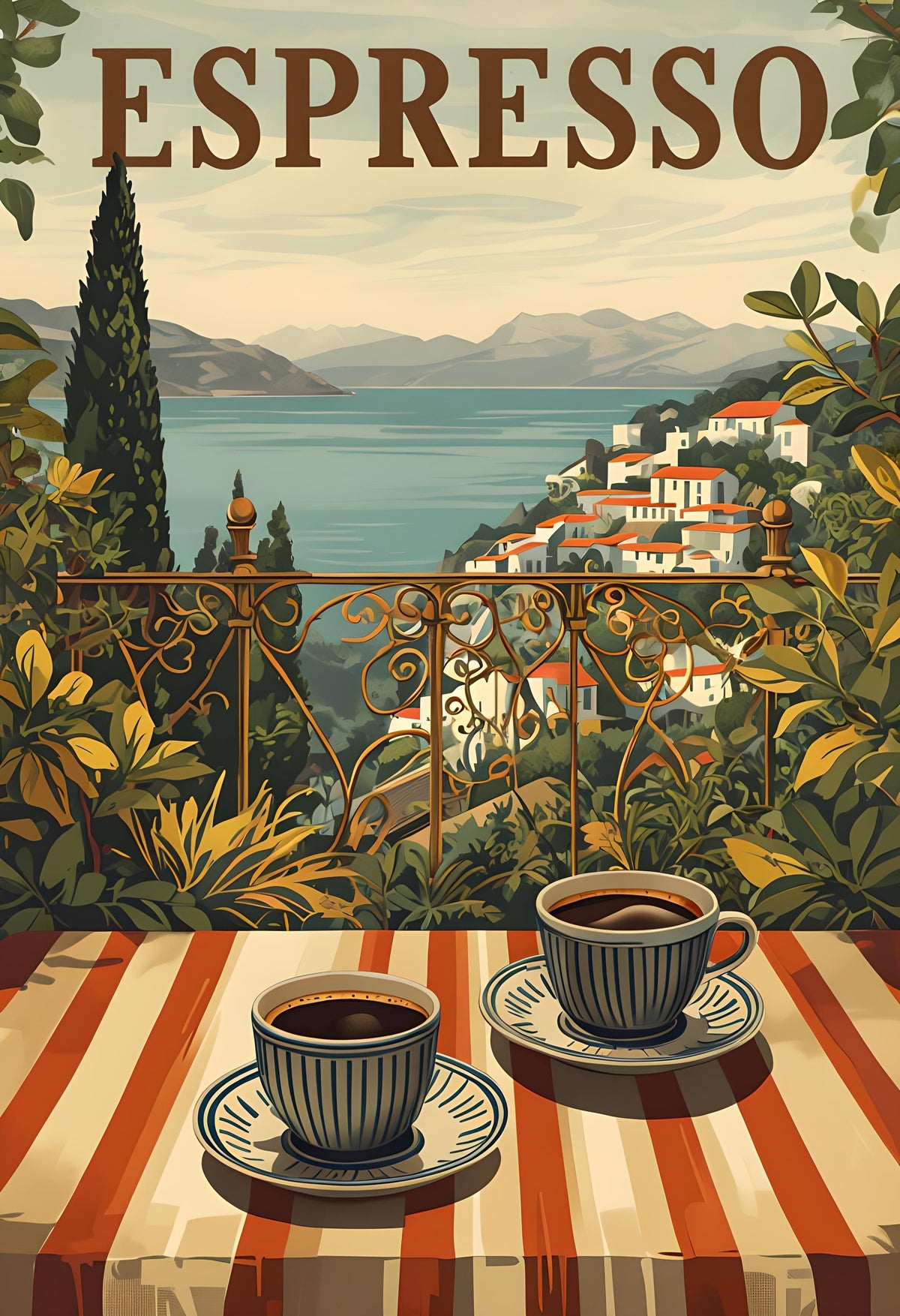 Espresso Kitchen Vintage Italian coffee Wall Art