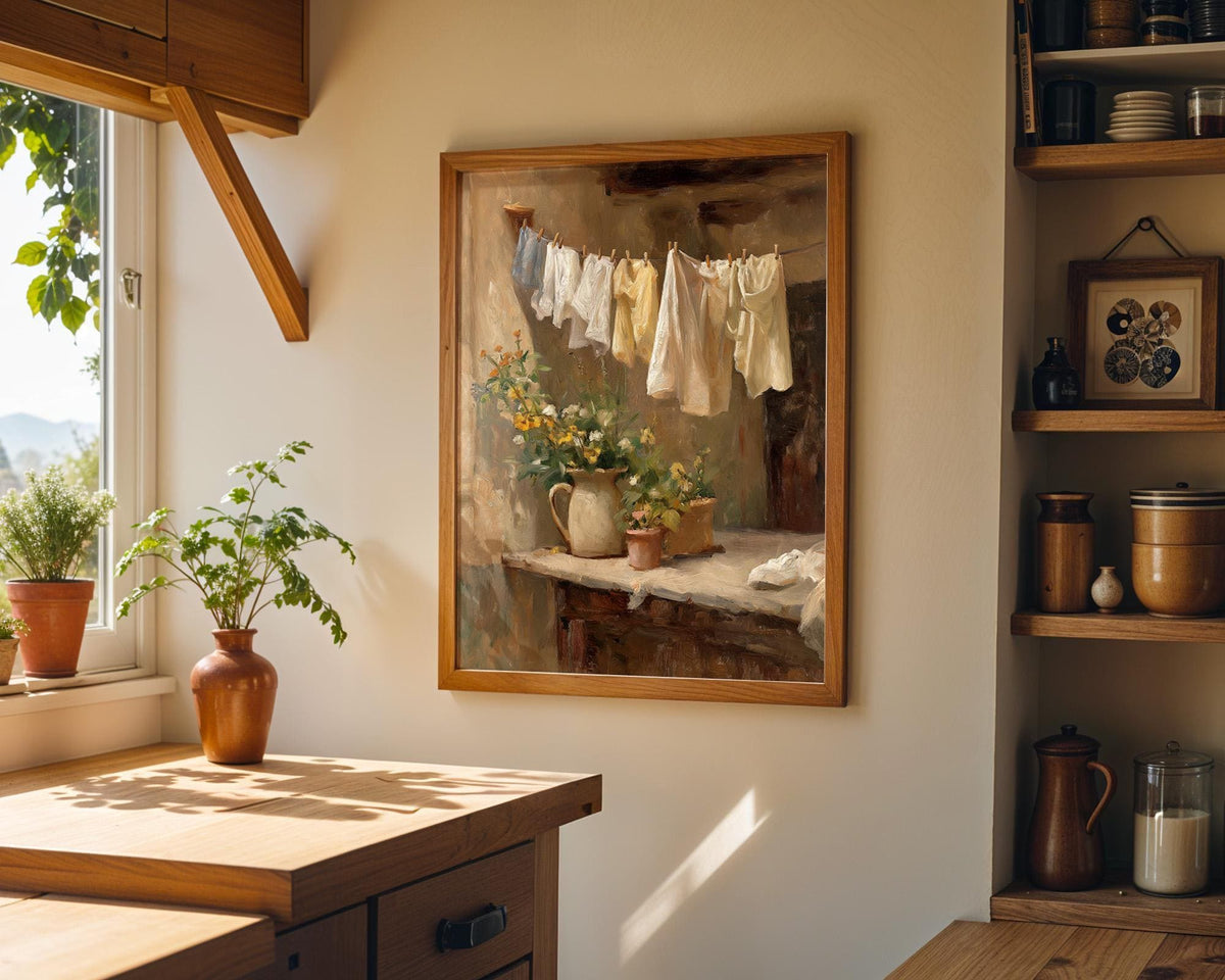 Vintage Laundry Room Rustic French Cottage Laundry Wall Art by The Wall Art Studio - physical