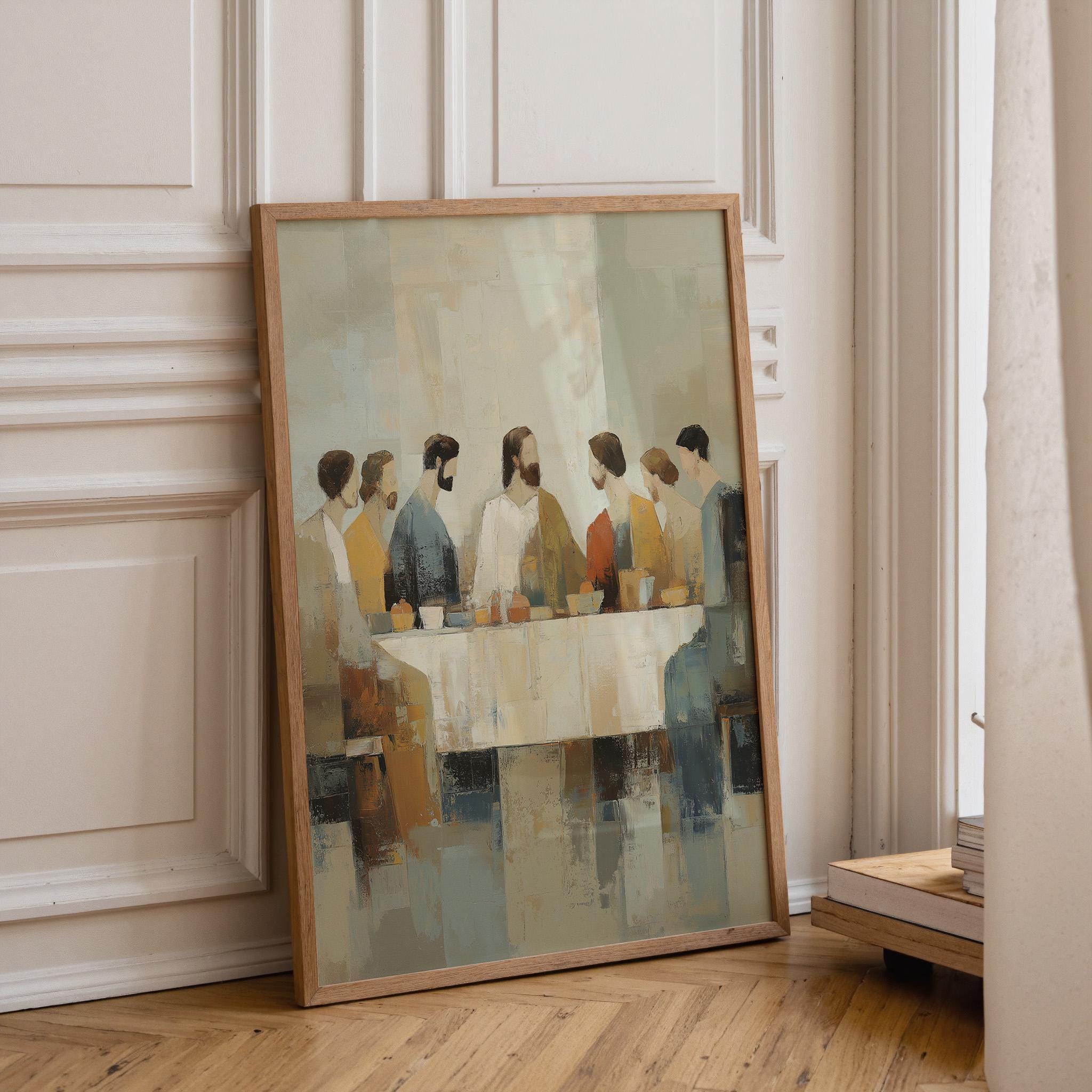 Abstract Last Supper Modern Christian Jesus and Disciples Wall Art by The Wall Art Studio