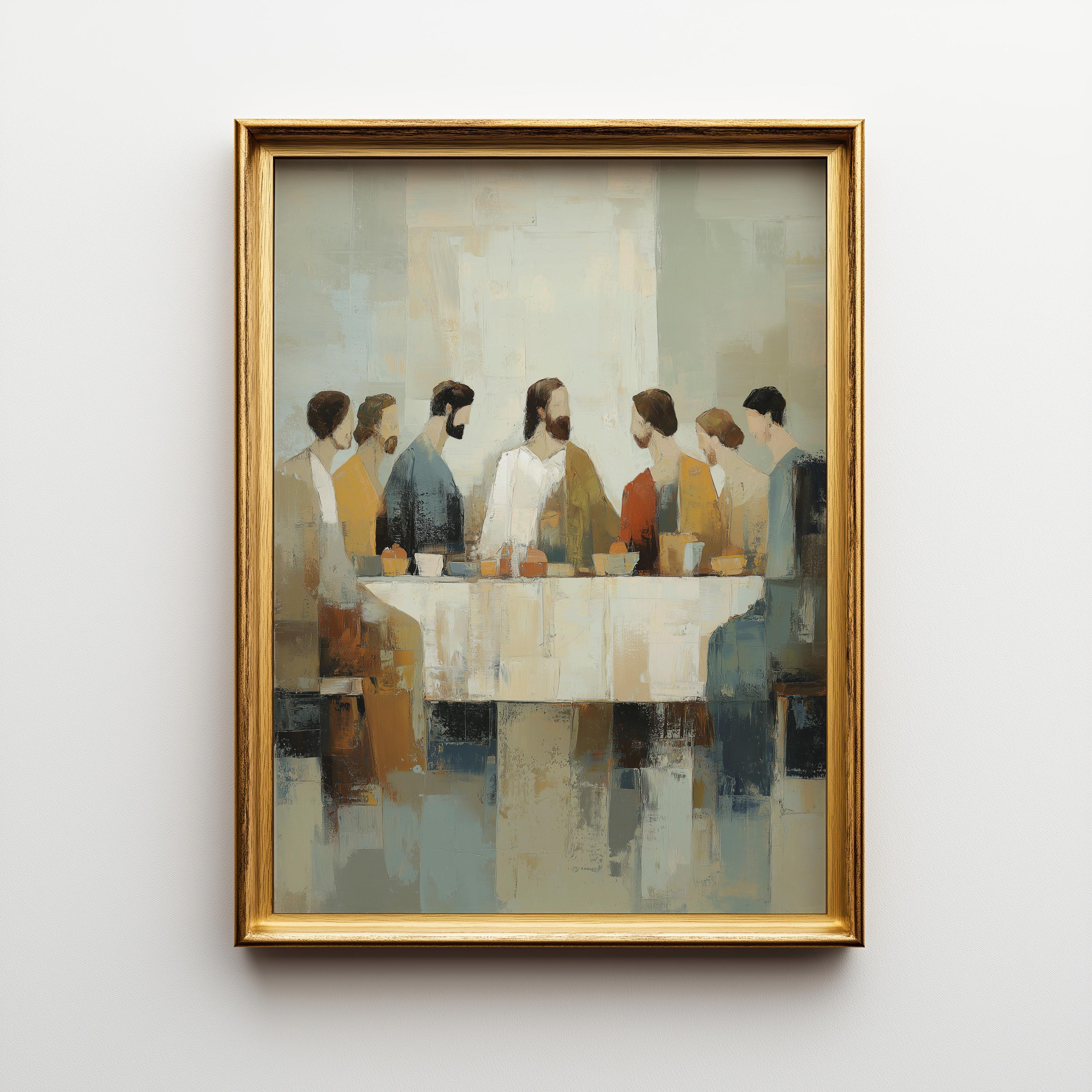 Abstract Last Supper Modern Christian Jesus and Disciples Wall Art by The Wall Art Studio