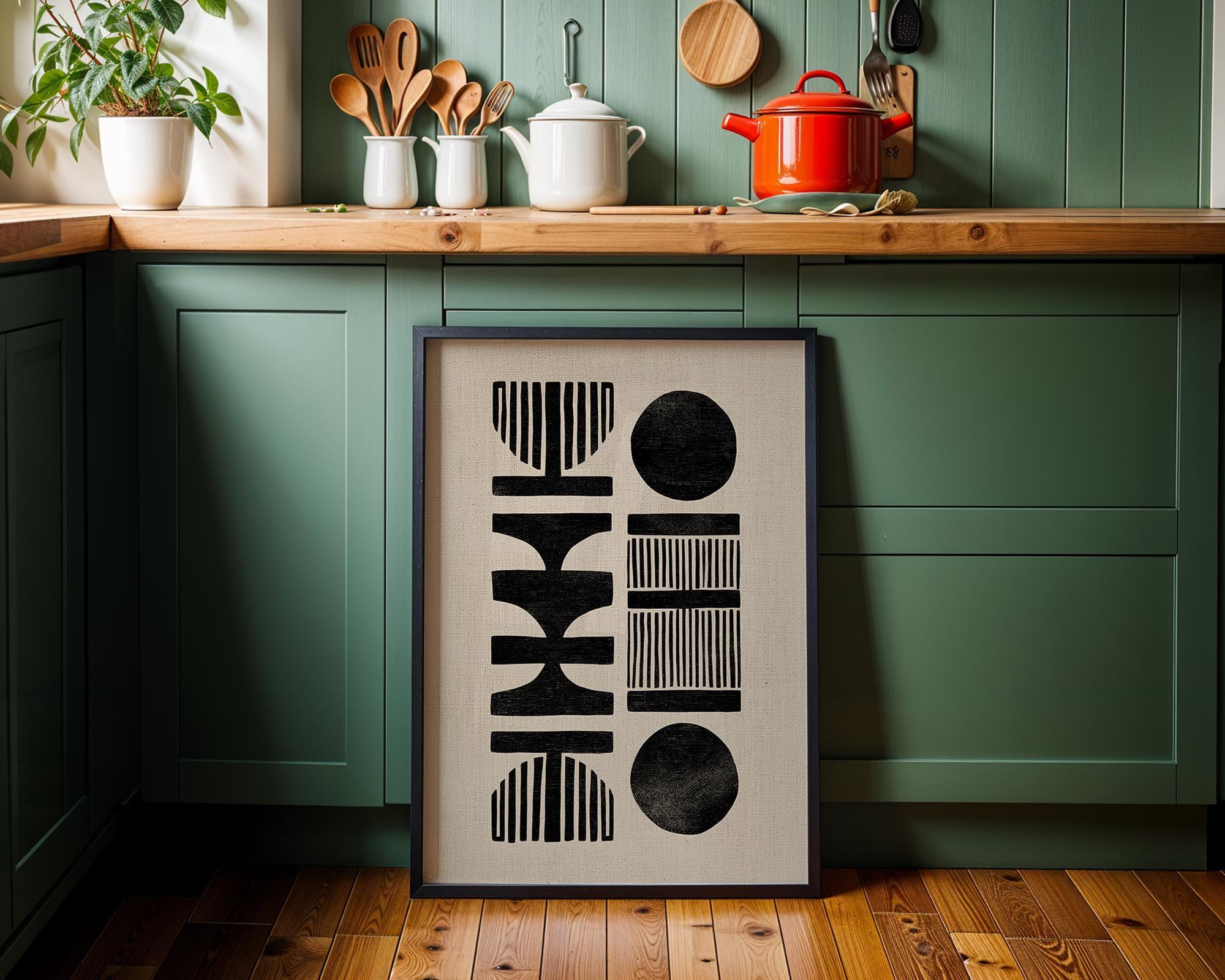 African Mudcloth Tribal Symbol Pattern Minimalist Ethnic Abstract Wall Art by The Wall Art Studio