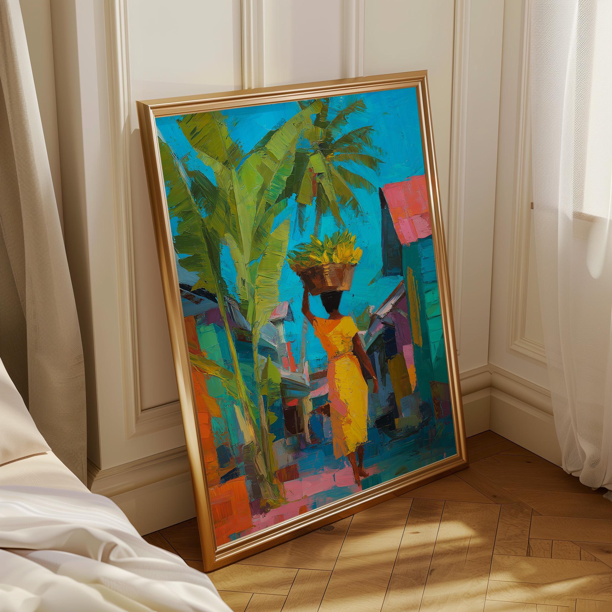 Tropical Street Scene Art Caribbean Coastal Summer Wall Art