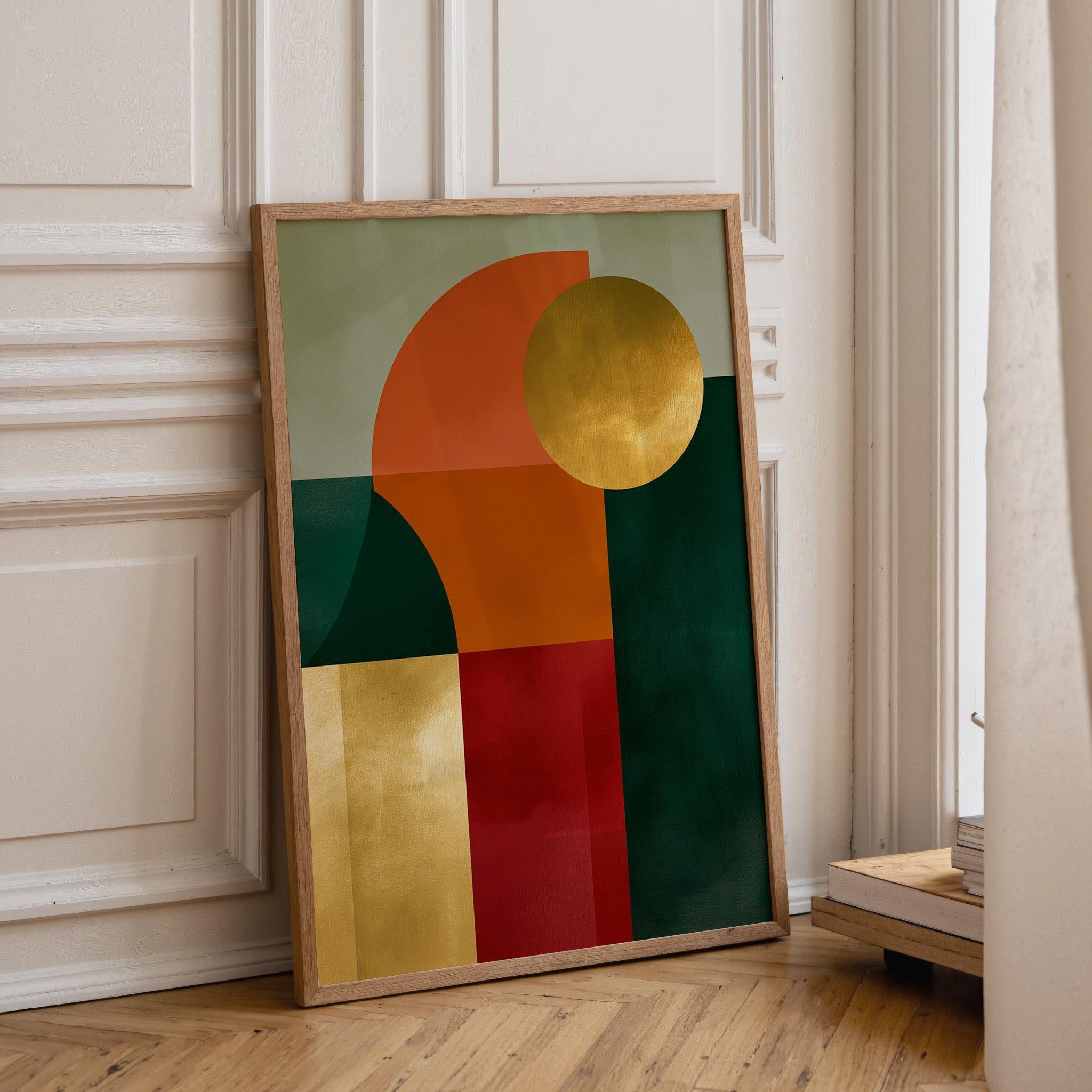 Gold Accent Neo Deco Geometric Wall Art by The Wall Art Studio