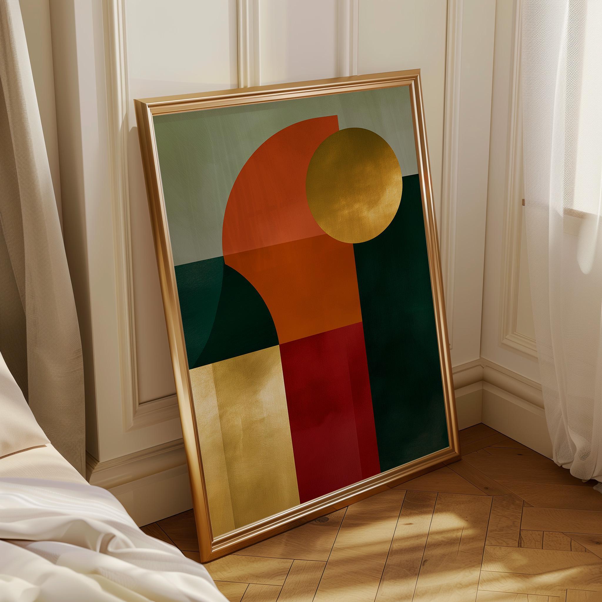 Gold Accent Neo Deco Geometric Wall Art by The Wall Art Studio