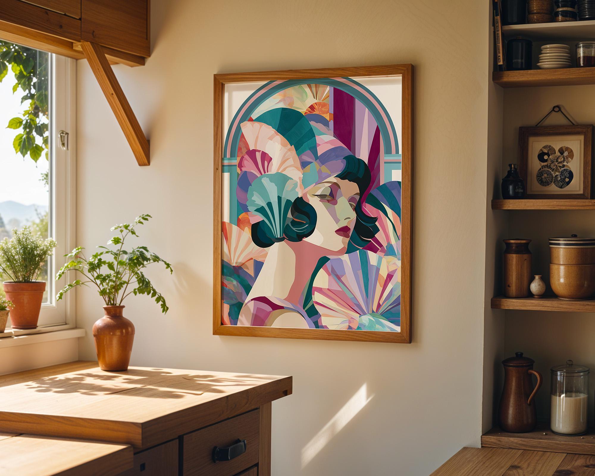 Art Deco Lady Vintage Glamour Wall Art by The Wall Art Studio