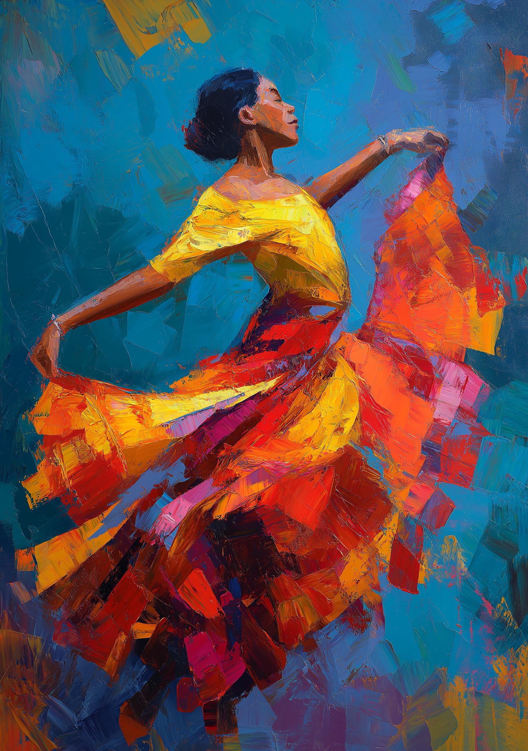 Puerto Rican Dancer Flamenco Latin Wall Art by The Wall Art Studio