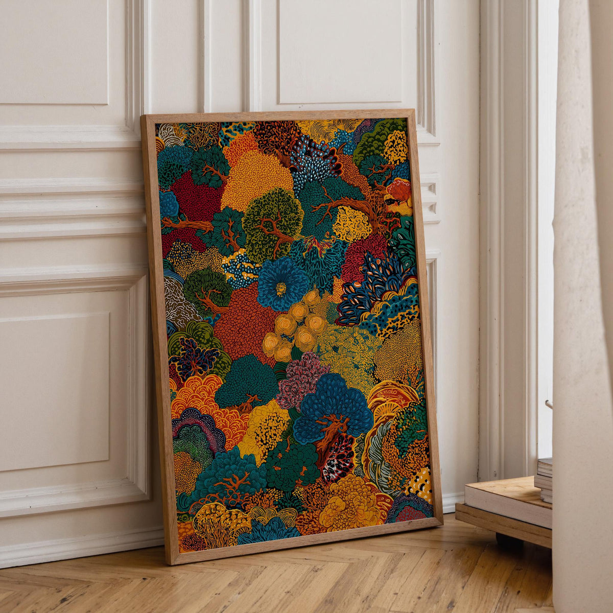 Maximalist Botanical Abstract Bold Floral Pattern Wall Art by The Wall Art Studio - physical