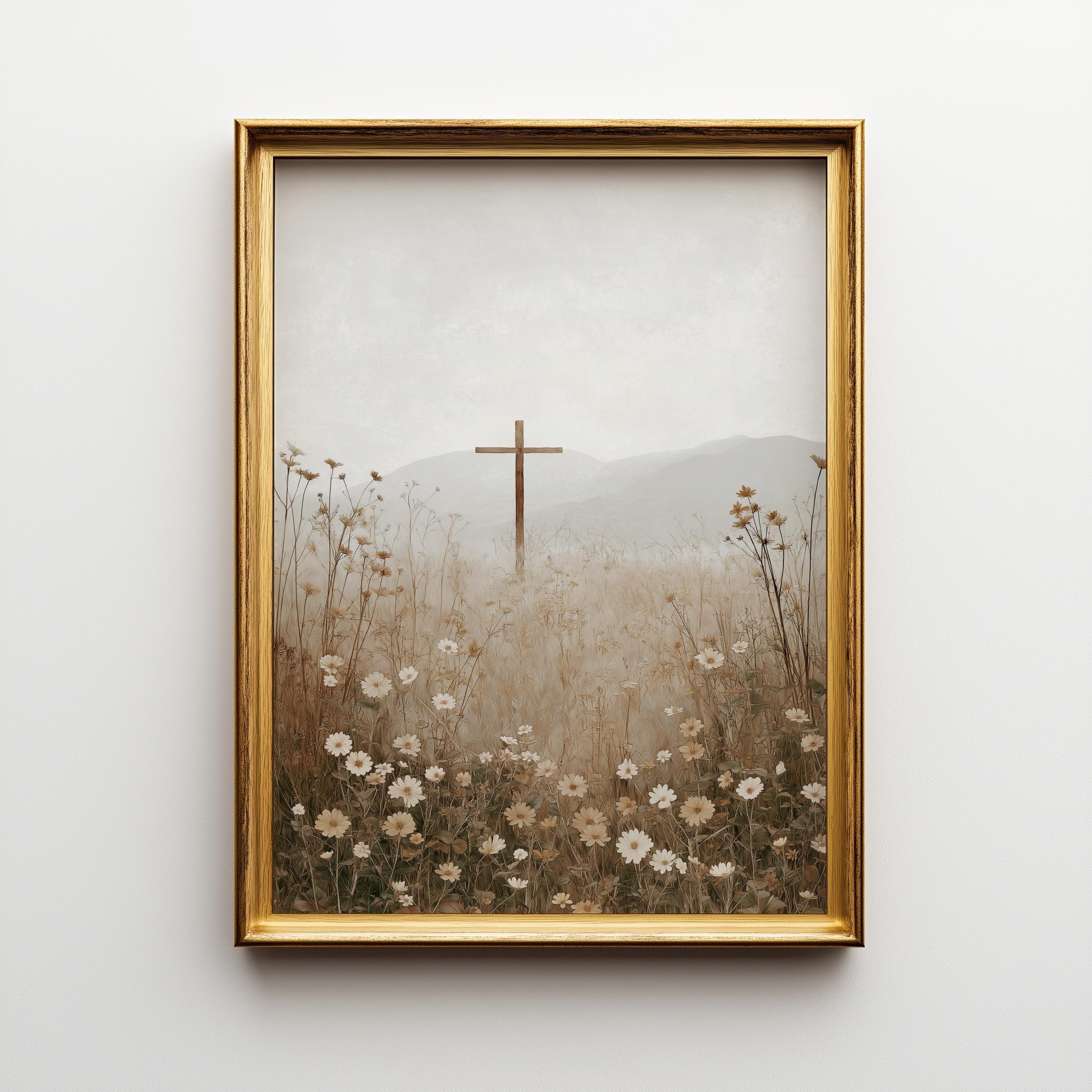 Christian Cross Minimalist Religious Wall Art by The Wall Art Studio