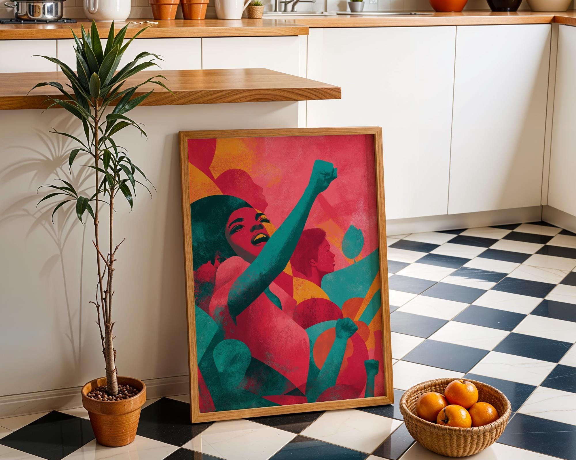 Feminist Empowered Latina Women Bold Modern Wall Art by The Wall Art Studio