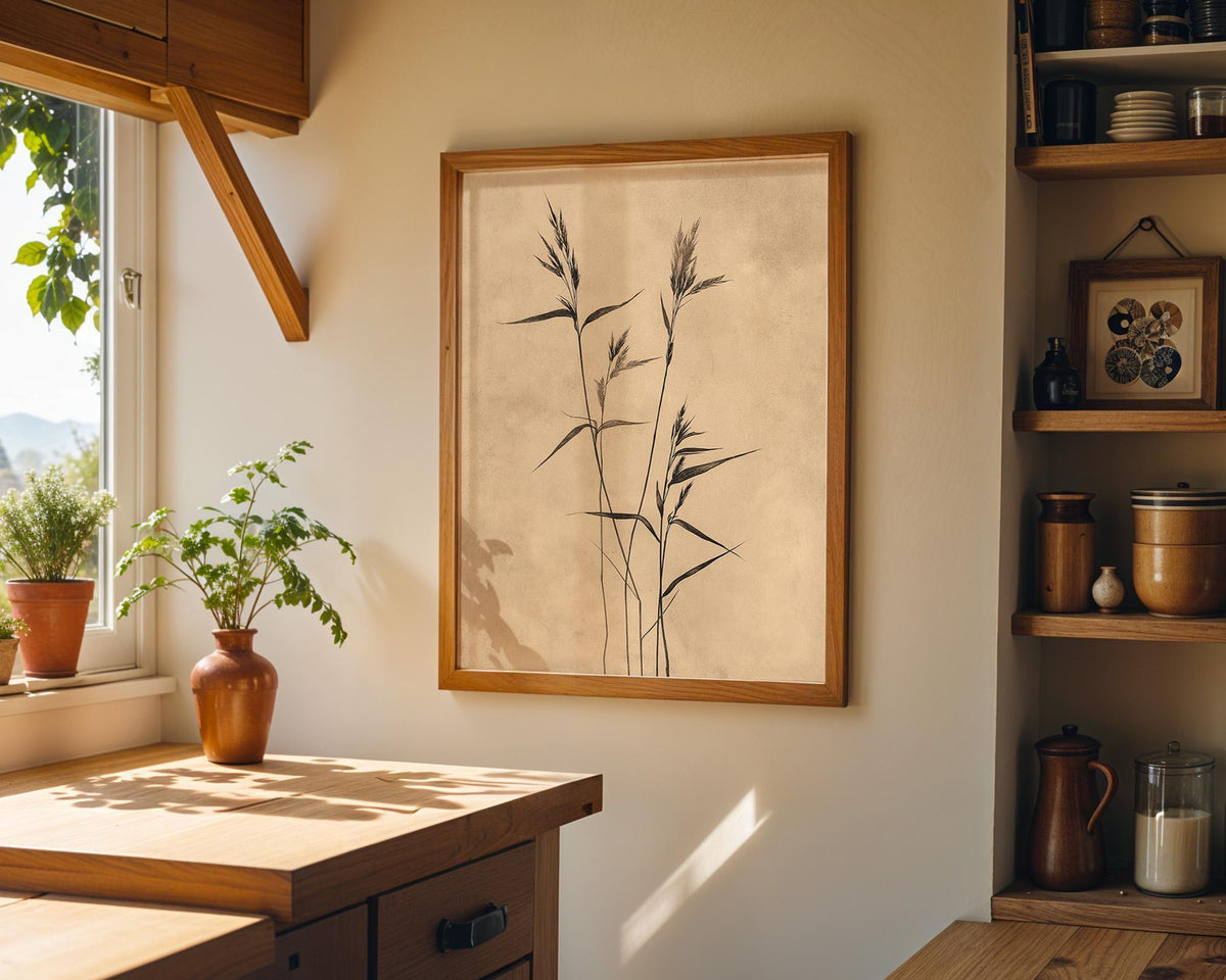 Wabi Sabi Botanical Neutral Minimalist Japandi Beige Wall Art