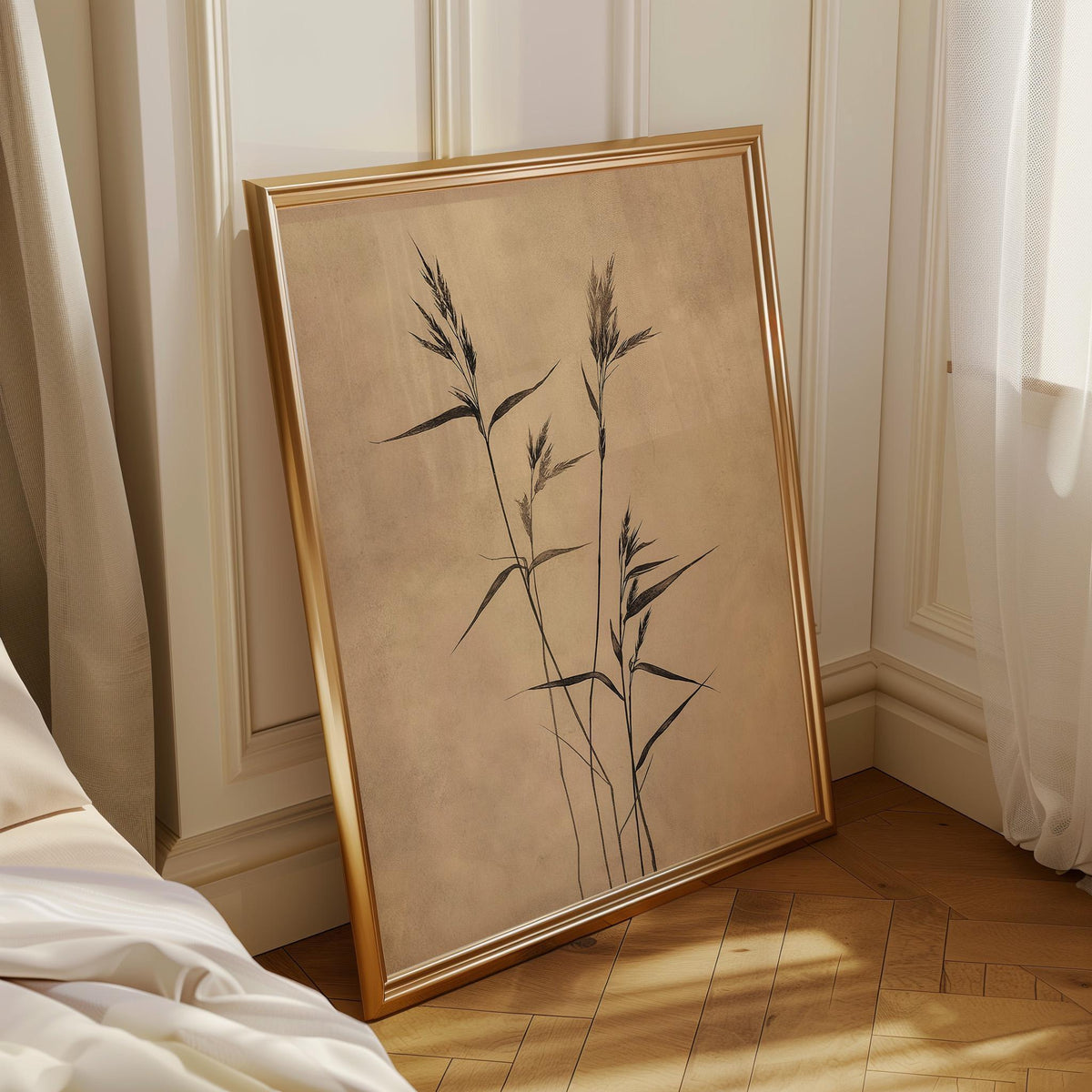 Wabi Sabi Botanical Neutral Minimalist Japandi Beige Wall Art