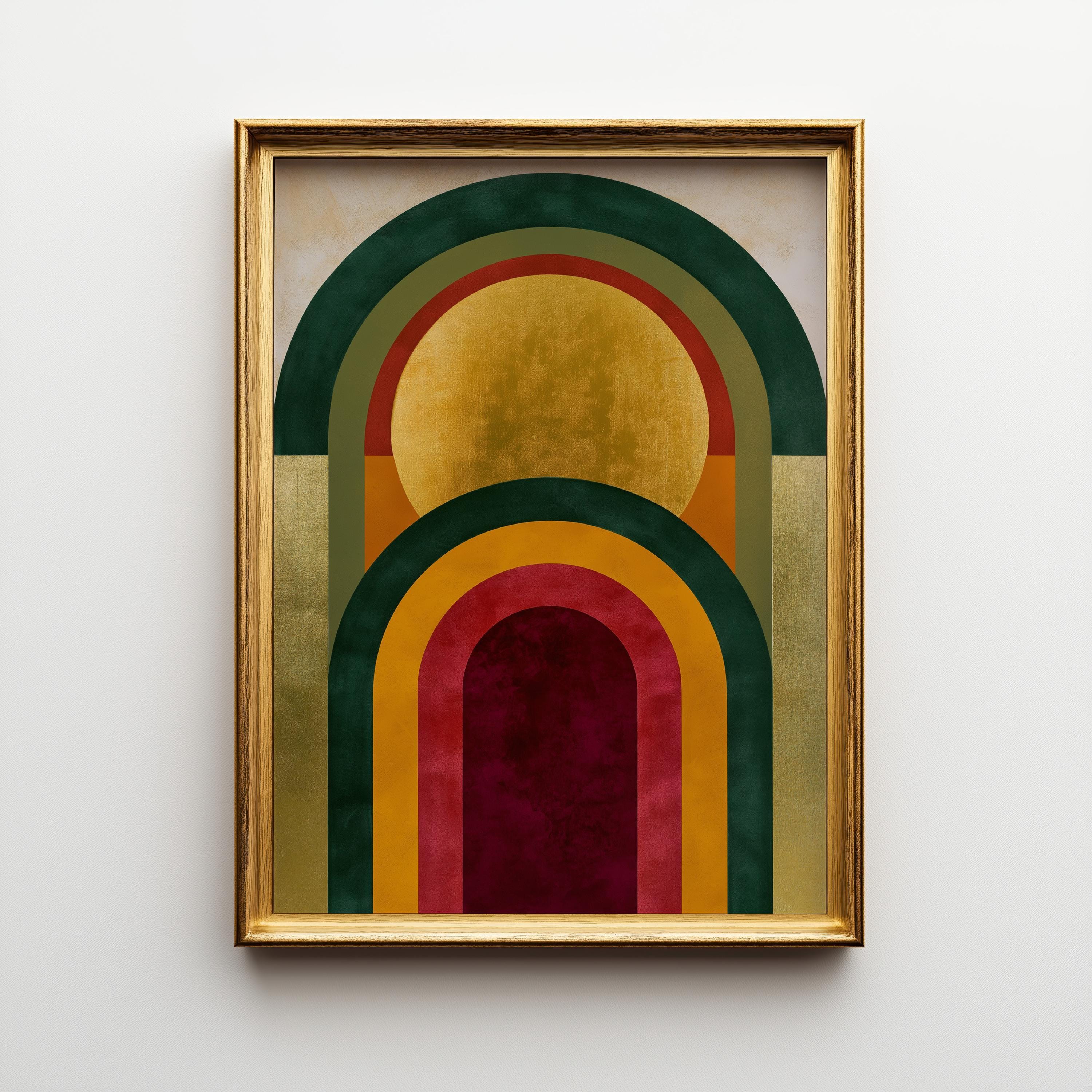 Abstract Mid Century Modern Neo Deco Geometric Arch Wall Art by The Wall Art Studio