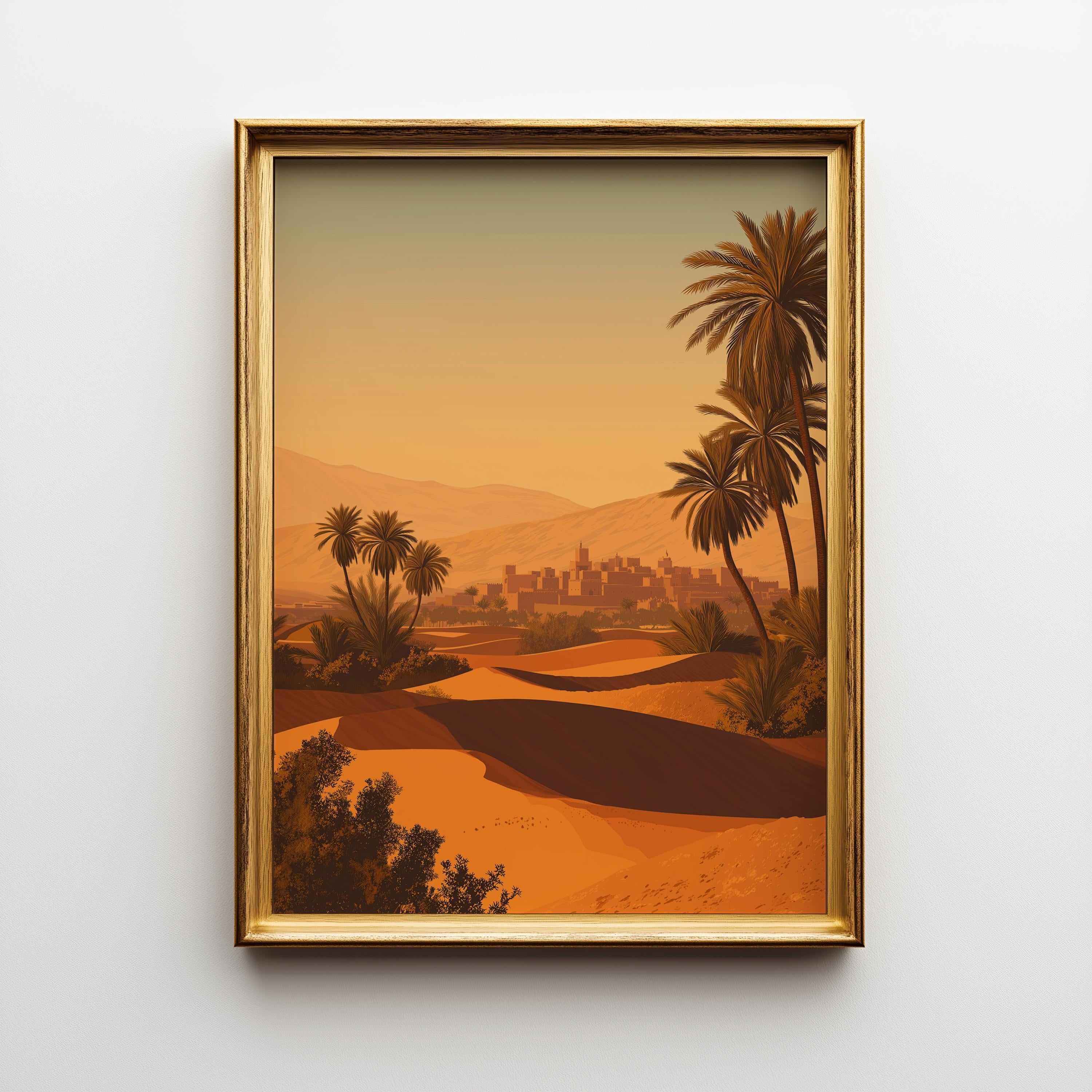 Moroccan Desert Landscape Sahara Sunset Wall Art by The Wall Art Studio