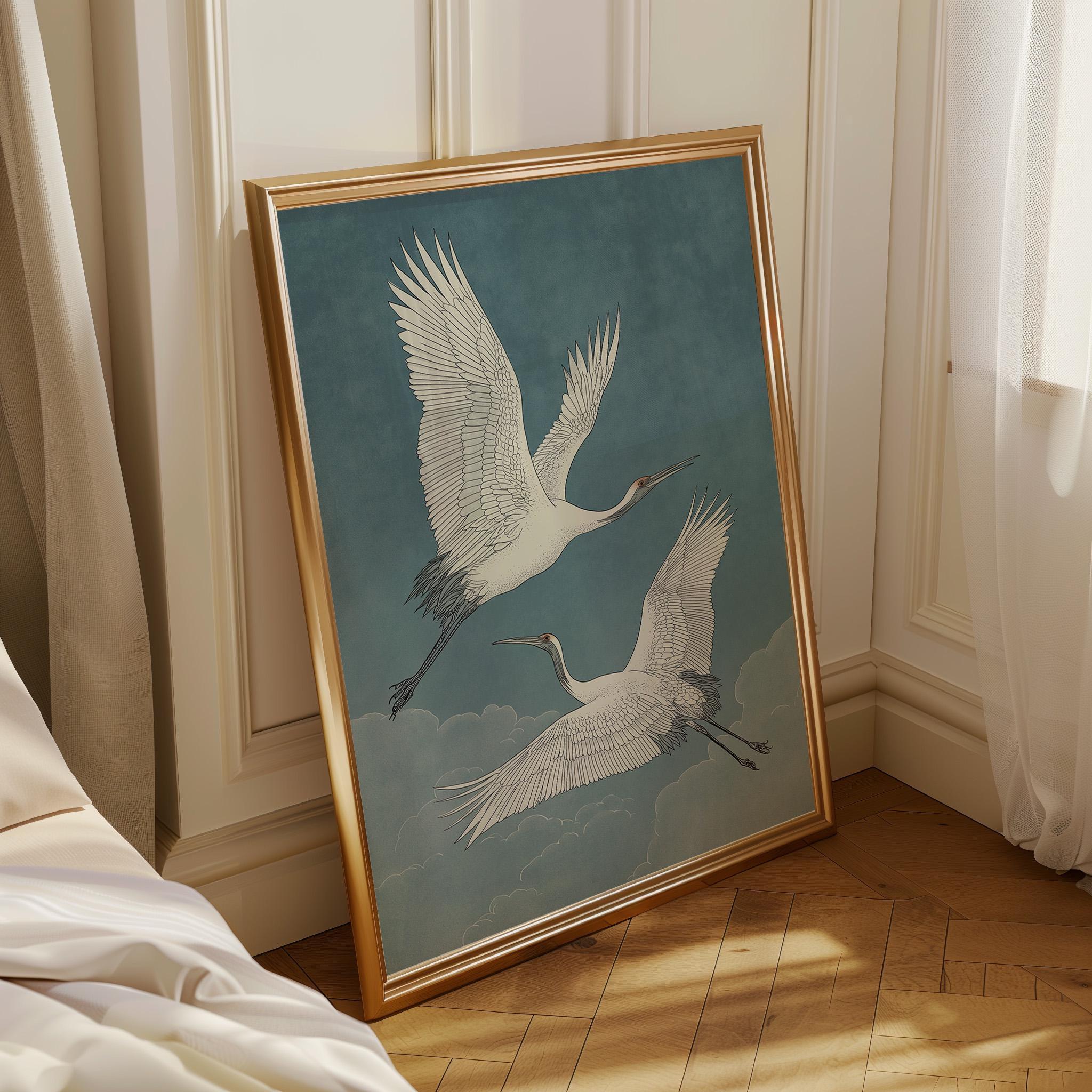 Swallow Bird Japanese Style Japandi Wall Art by The Wall Art Studio