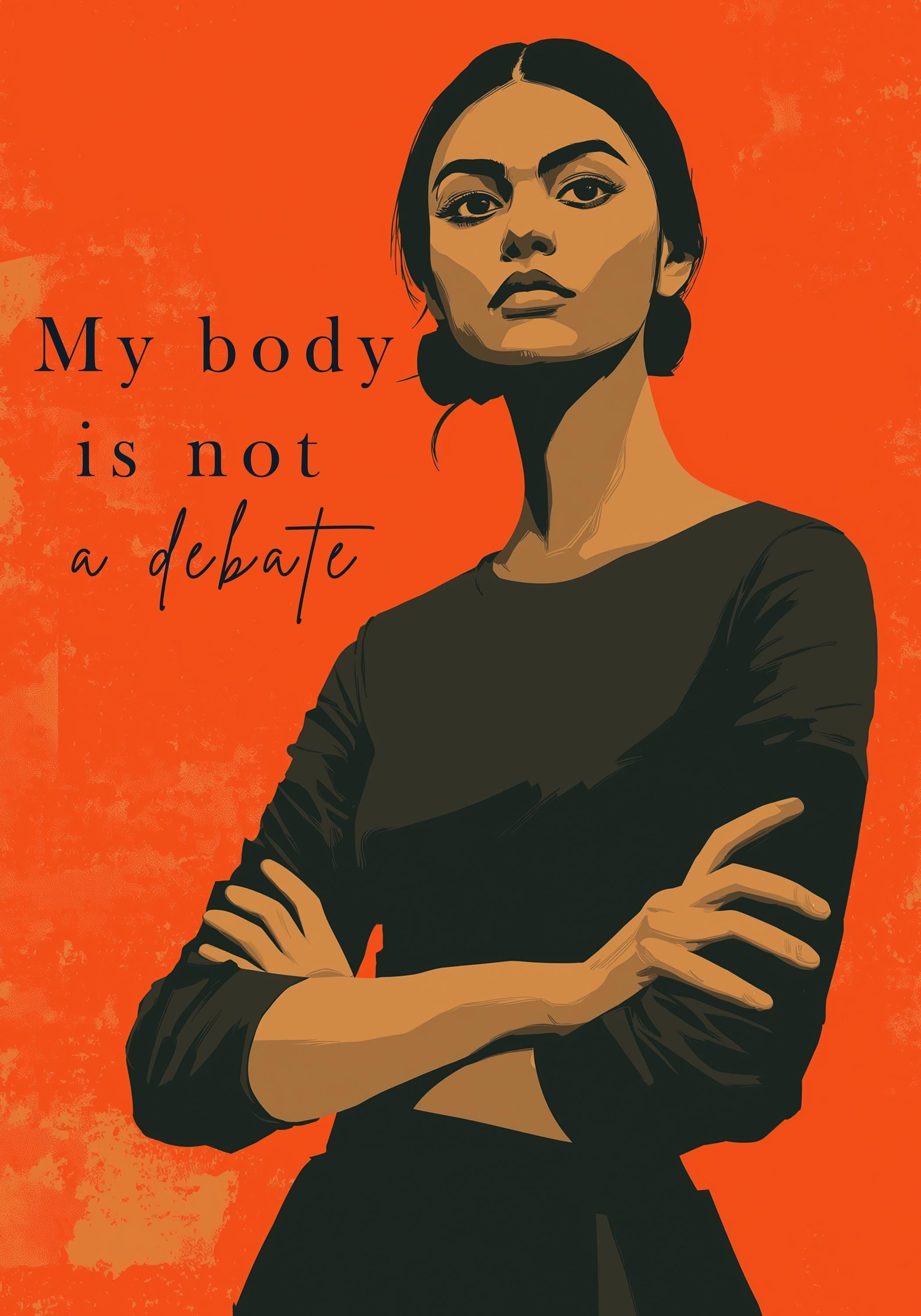 Feminist "My Body Is Not a Debate" Women’s Rights Quote Wall Art by The Wall Art Studio