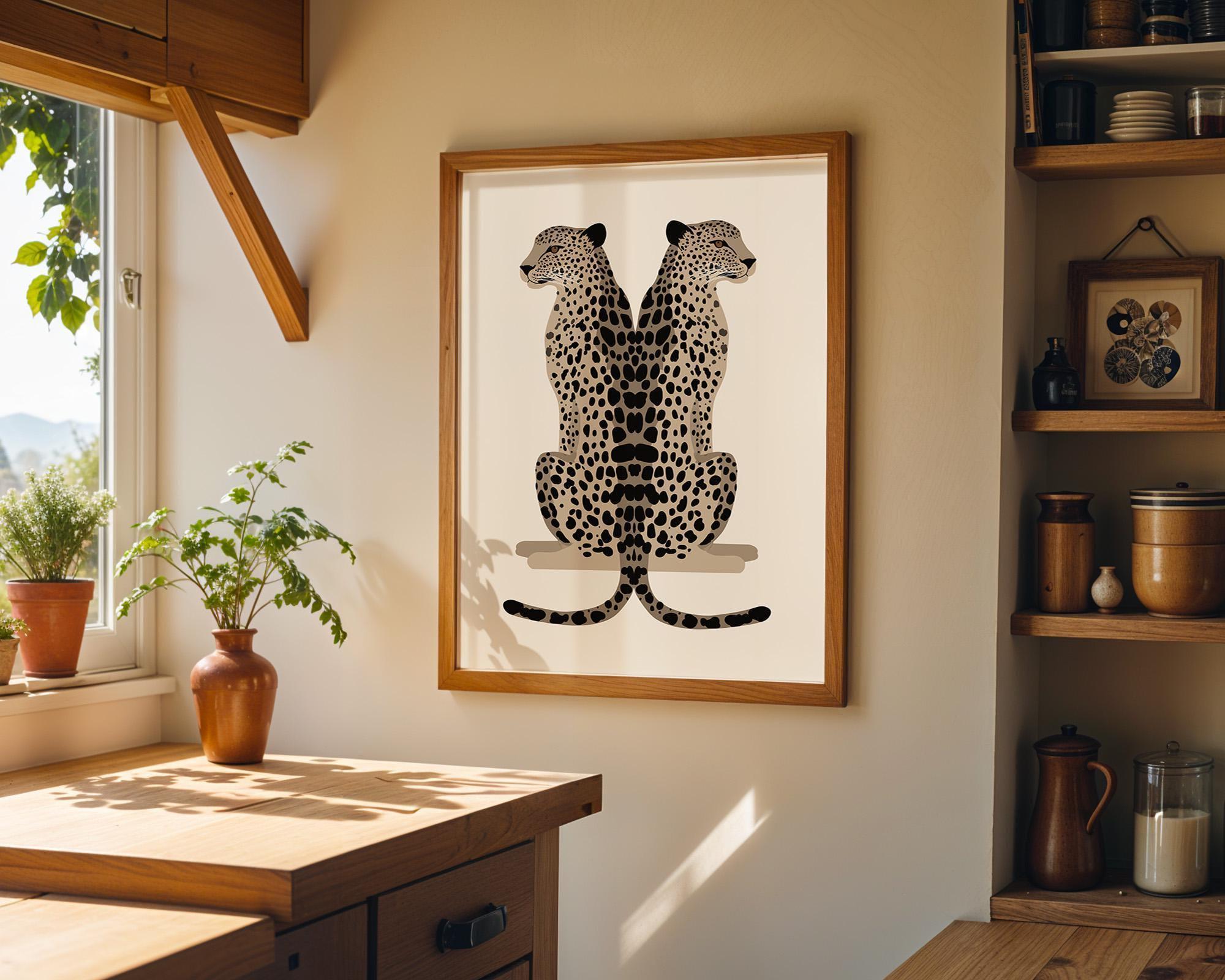 Minimalist Leopard Modern Animal Abstract Safari Print Wall Art by The Wall Art Studio