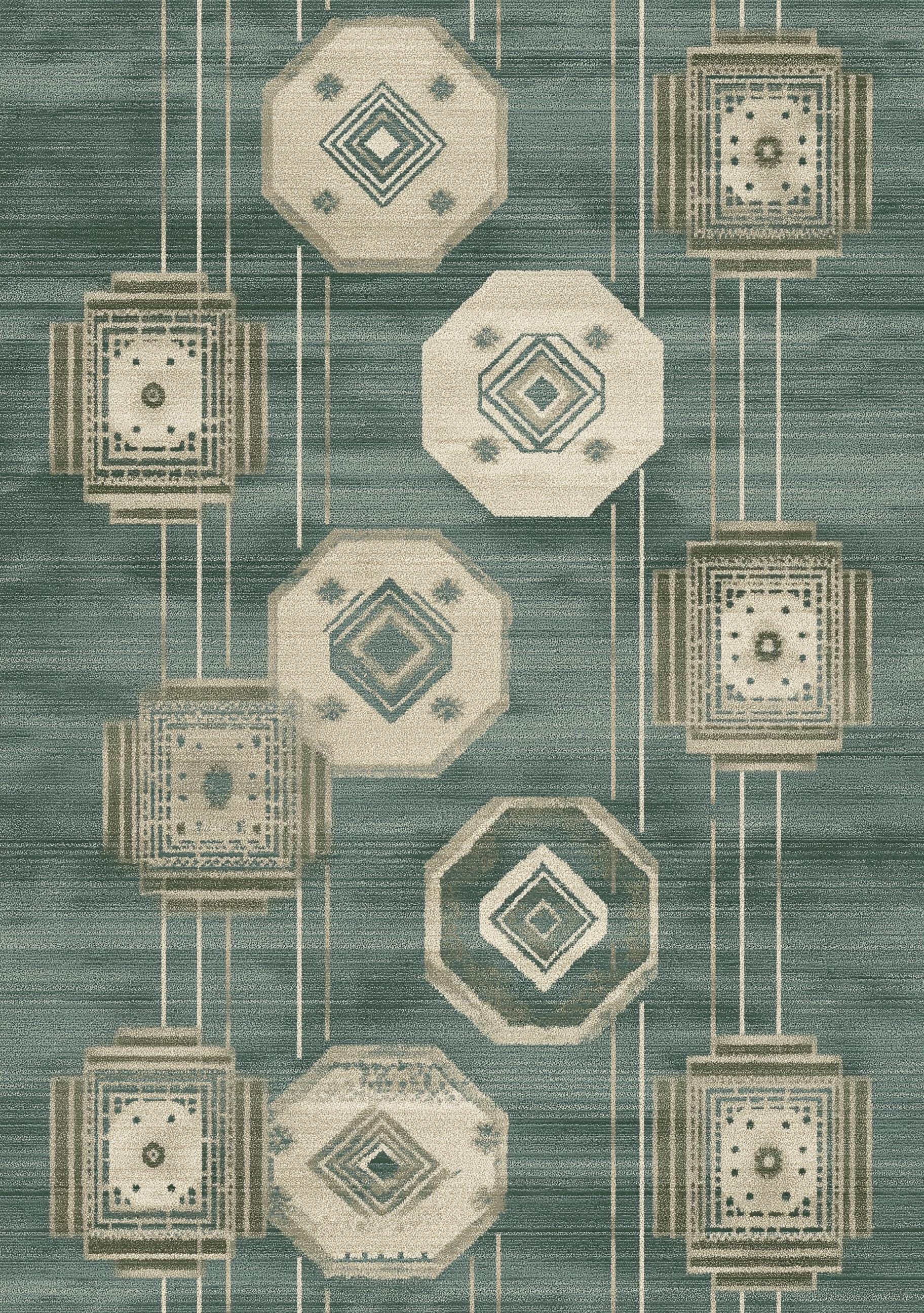 Islamic Geometric Arabic Pattern Green Moroccan Wall Art by The Wall Art Studio