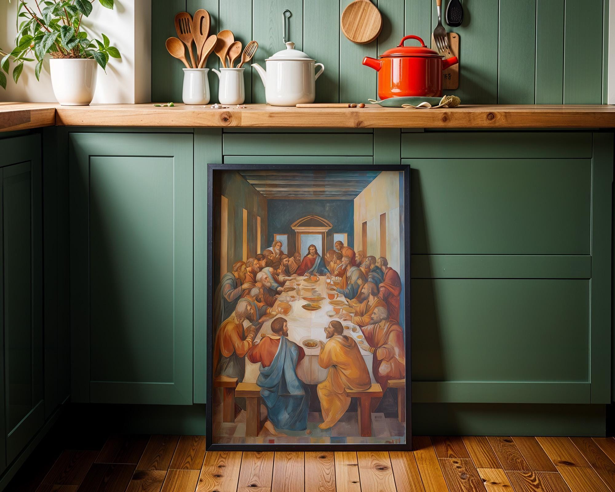 Last Supper Christian Jesus and Disciples Biblical Wall Art by The Wall Art Studio