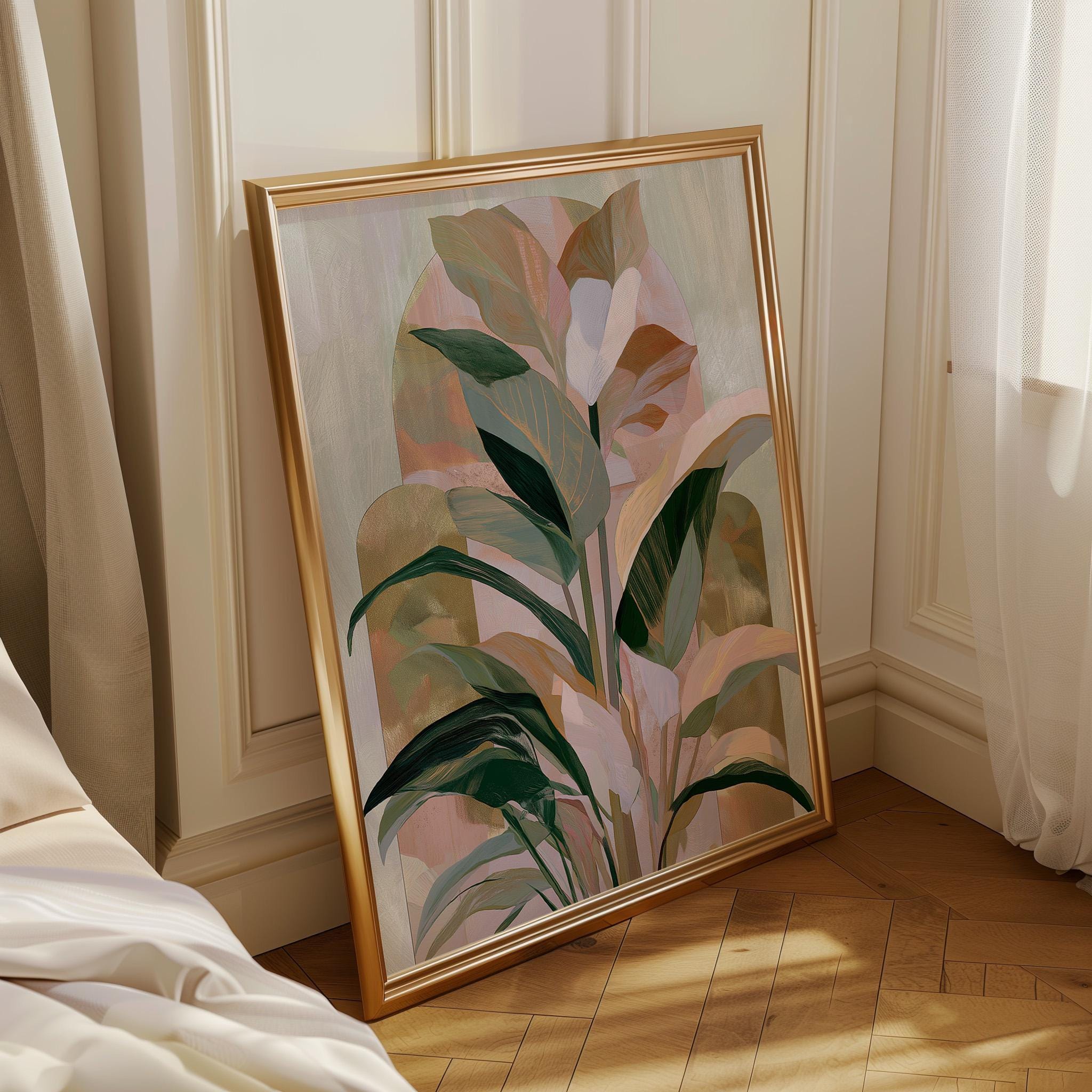 Art Deco Ginkgo Leaf Wall Art by The Wall Art Studio
