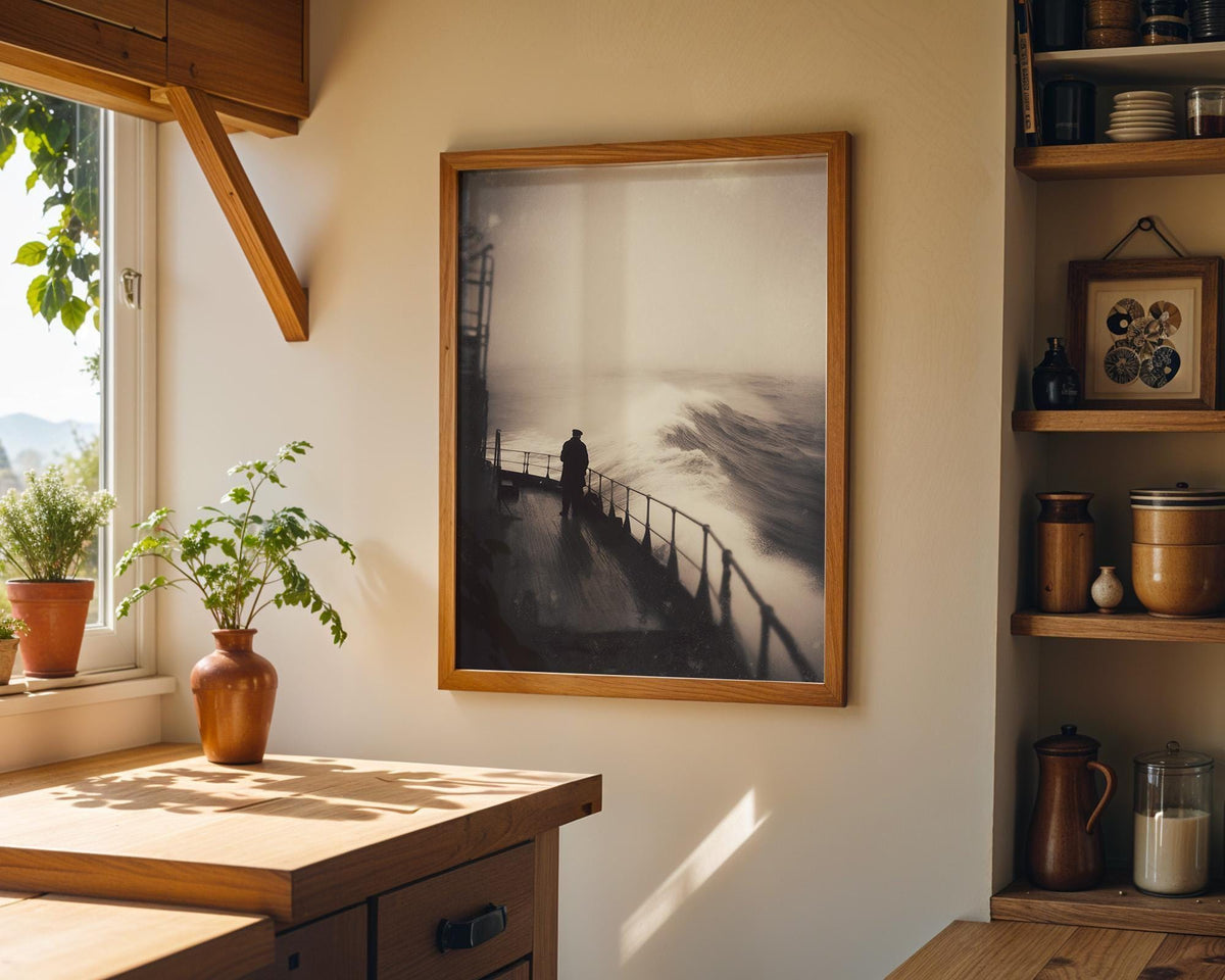 Vintage Naval Ship Wall Art, Moody Ocean Photography WW2 Maritime Wall Art by The Wall Art Studio