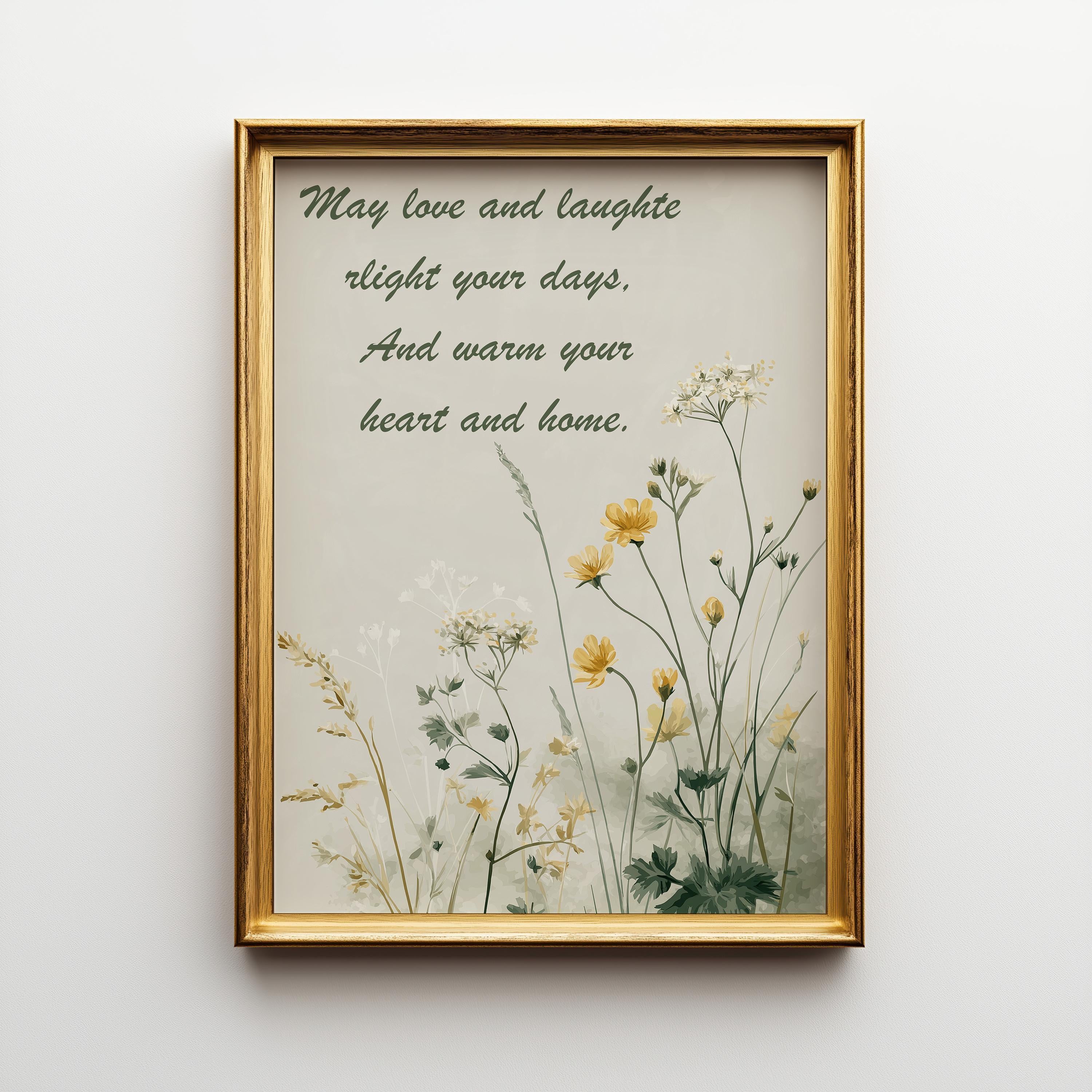Irish Blessing Love Laughter Quote Wall Art by The Wall Art Studio
