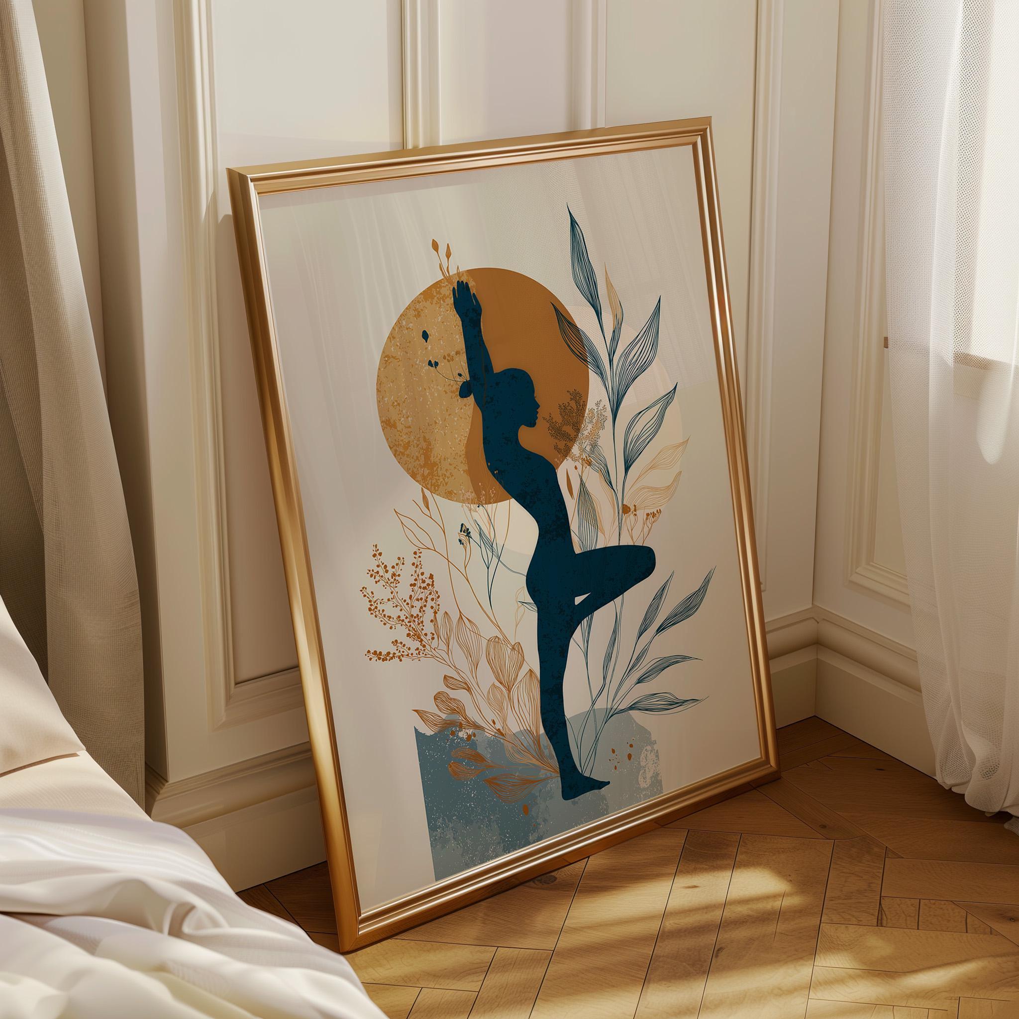 Boho Yoga Minimalist Meditation Botanical Wellness Wall Art